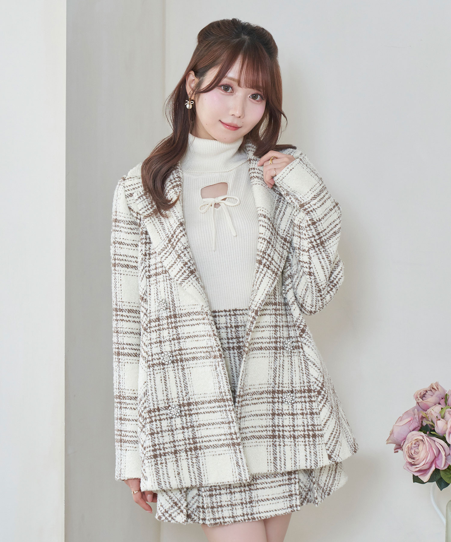 【Special Gift Fair】tweed check jacket