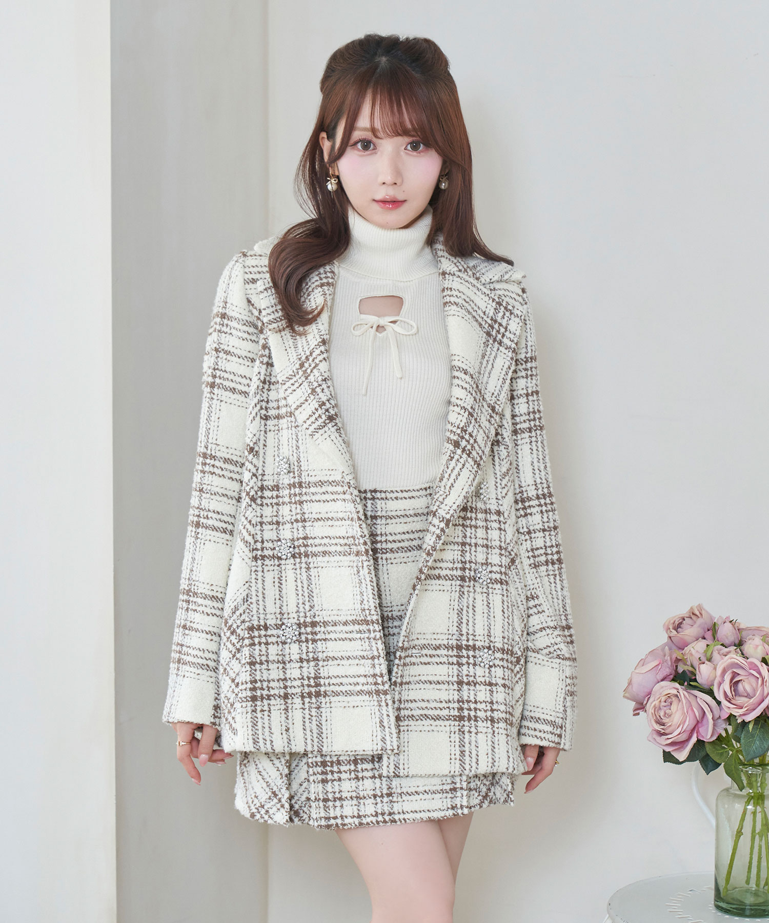 【Special Gift Fair】tweed check jacket