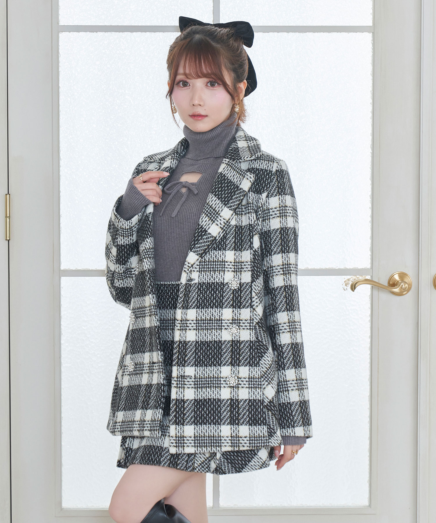 【Special Gift Fair】tweed check jacket