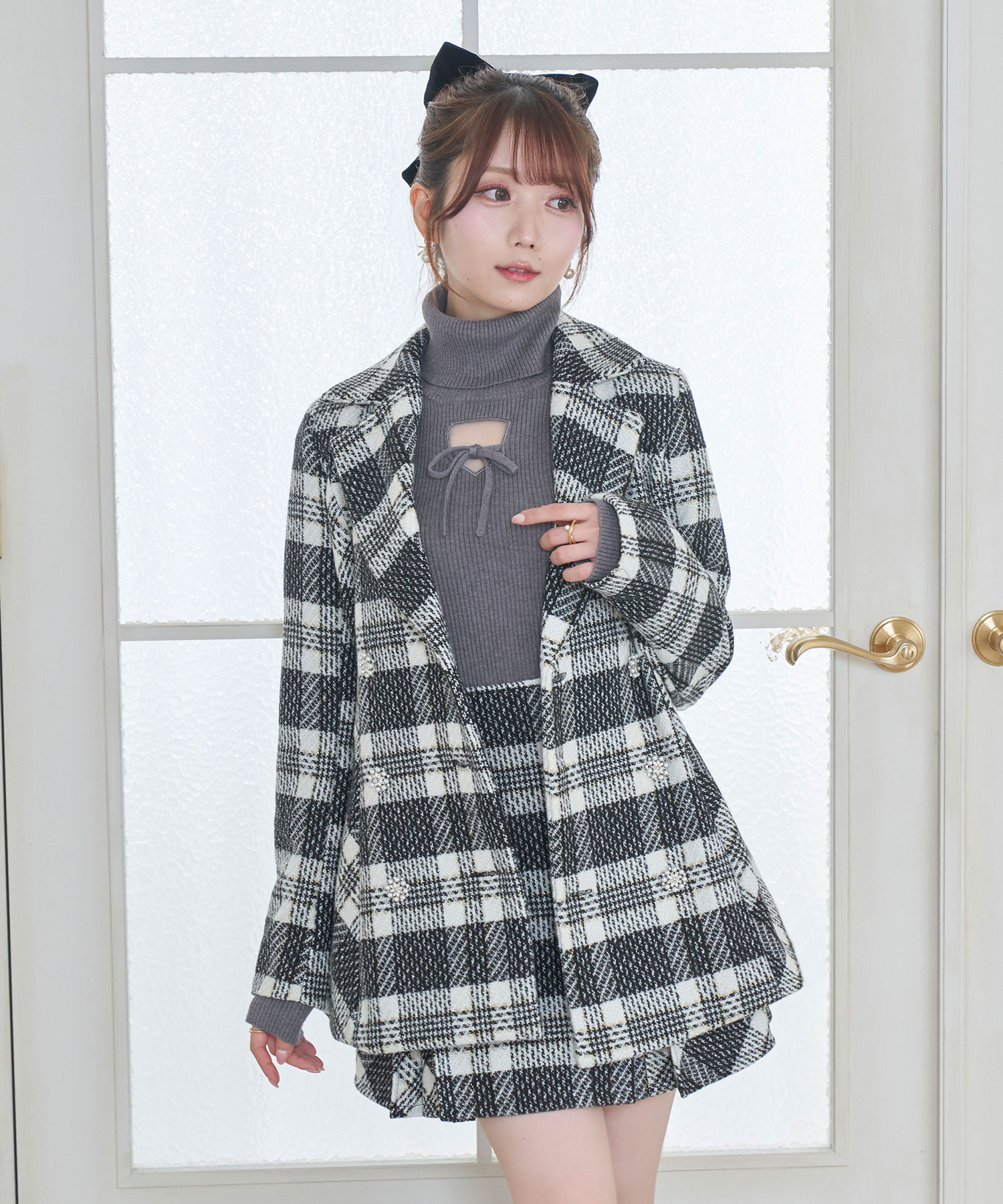【Special Gift Fair】tweed check jacket