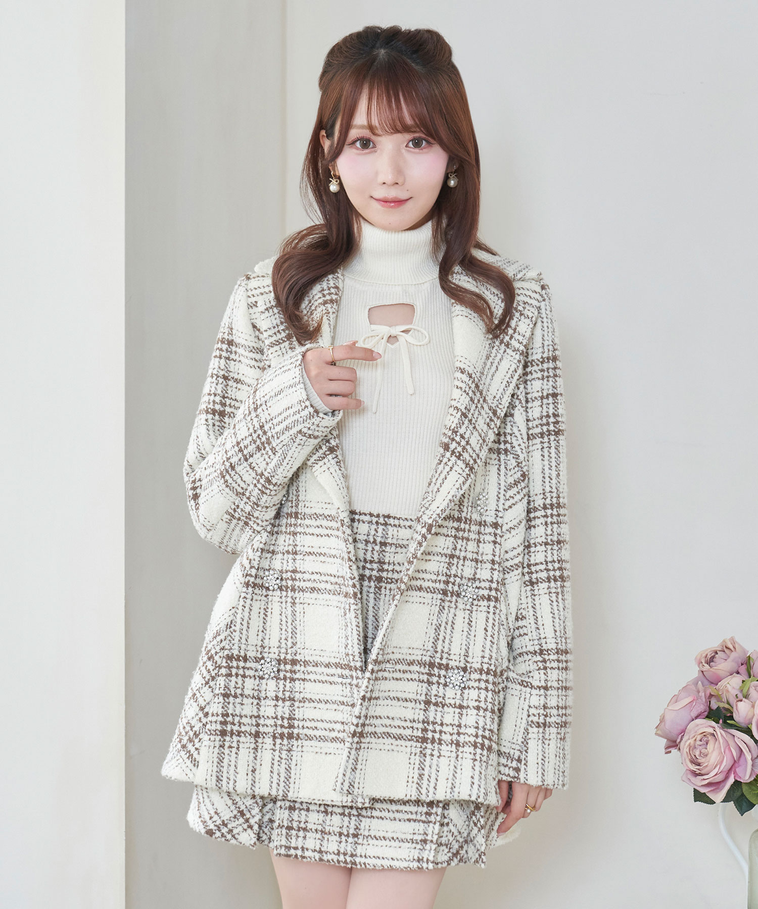 【Special Gift Fair】tweed check jacket