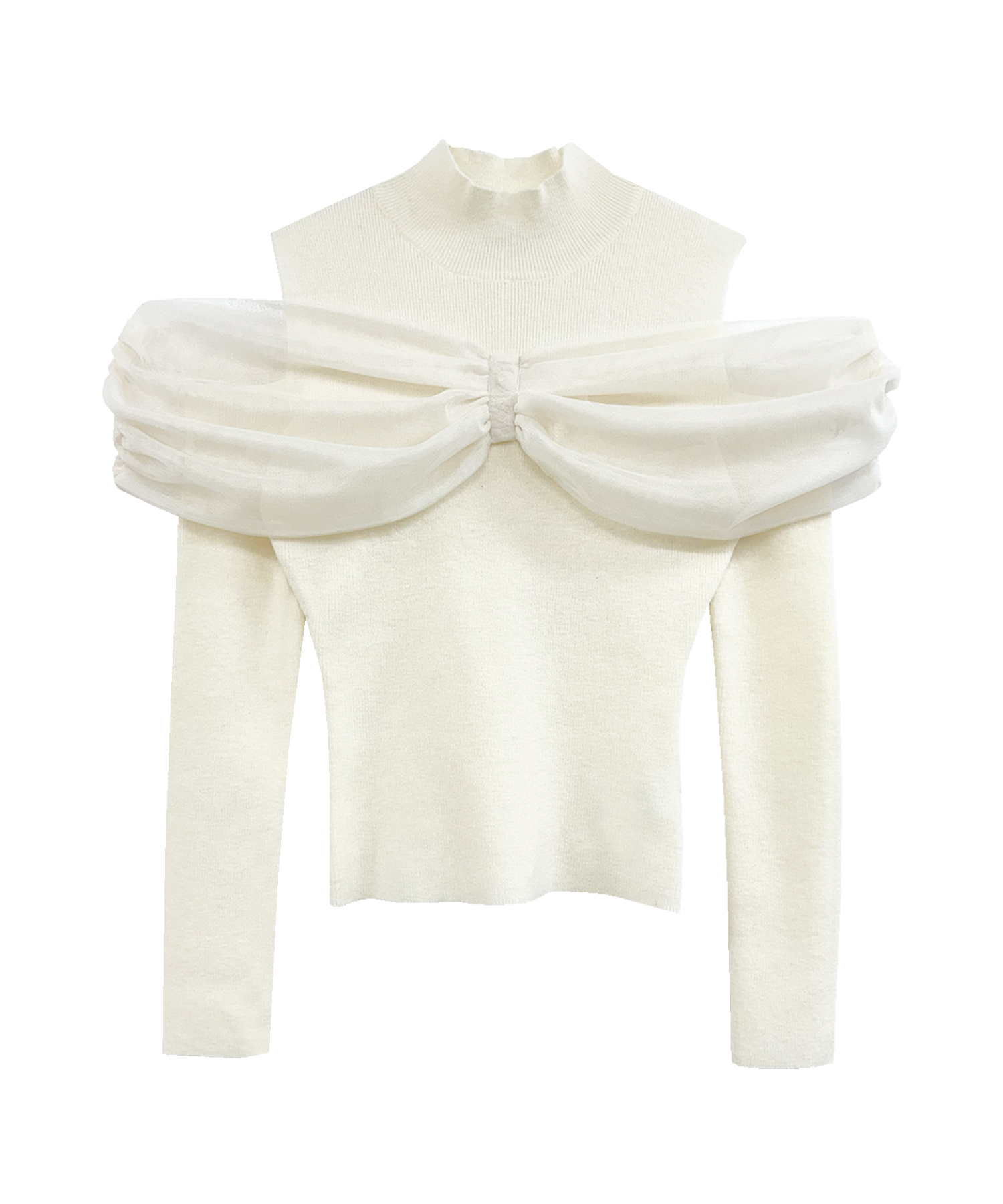 【Special Gift Fair】tulle o/shoulder like knit tops