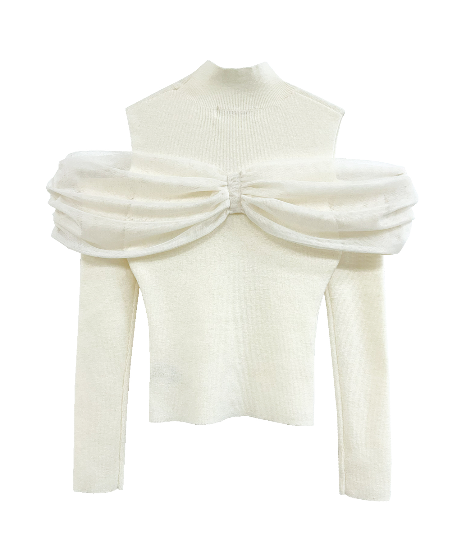 【Special Gift Fair】tulle o/shoulder like knit tops