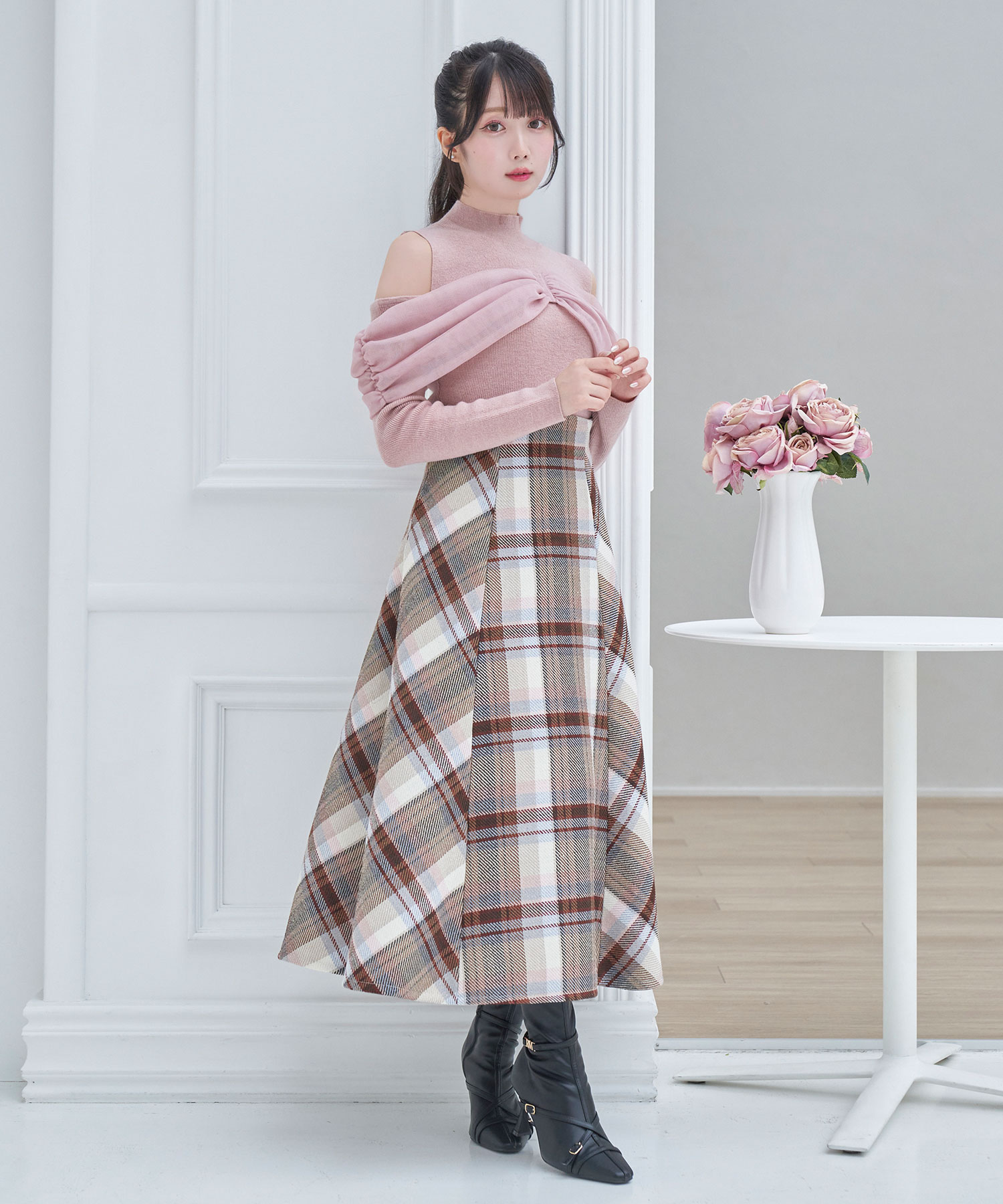 【Special Gift Fair】tulle o/shoulder like knit tops