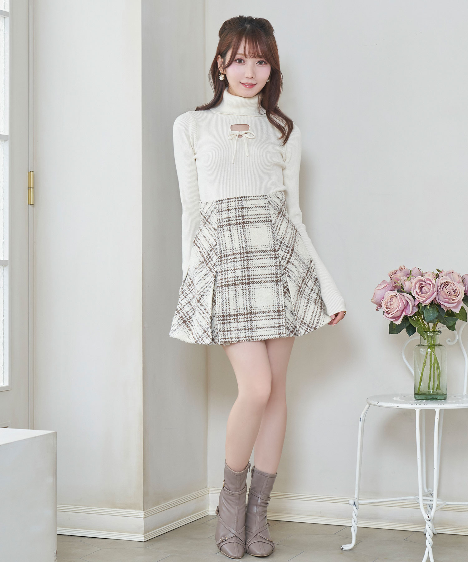 【Special Gift Fair】 tweed check mini skirt
