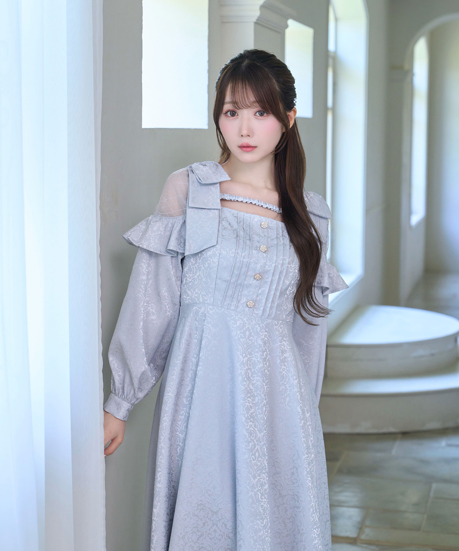 【Special Gift Fair】lace switching jacquard dress