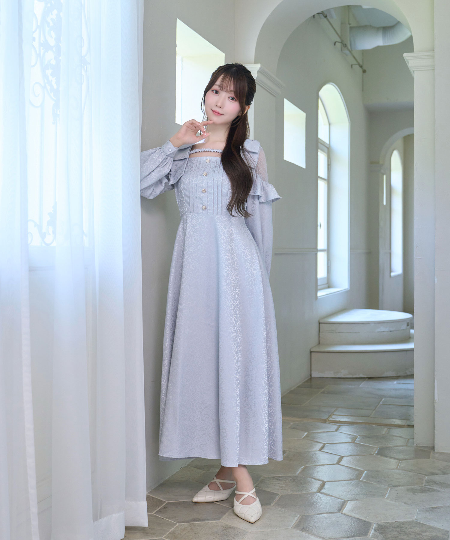 【Special Gift Fair】lace switching jacquard dress