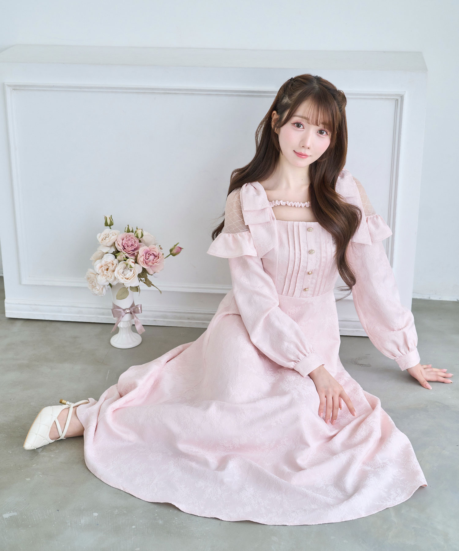 【Special Gift Fair】lace switching jacquard dress