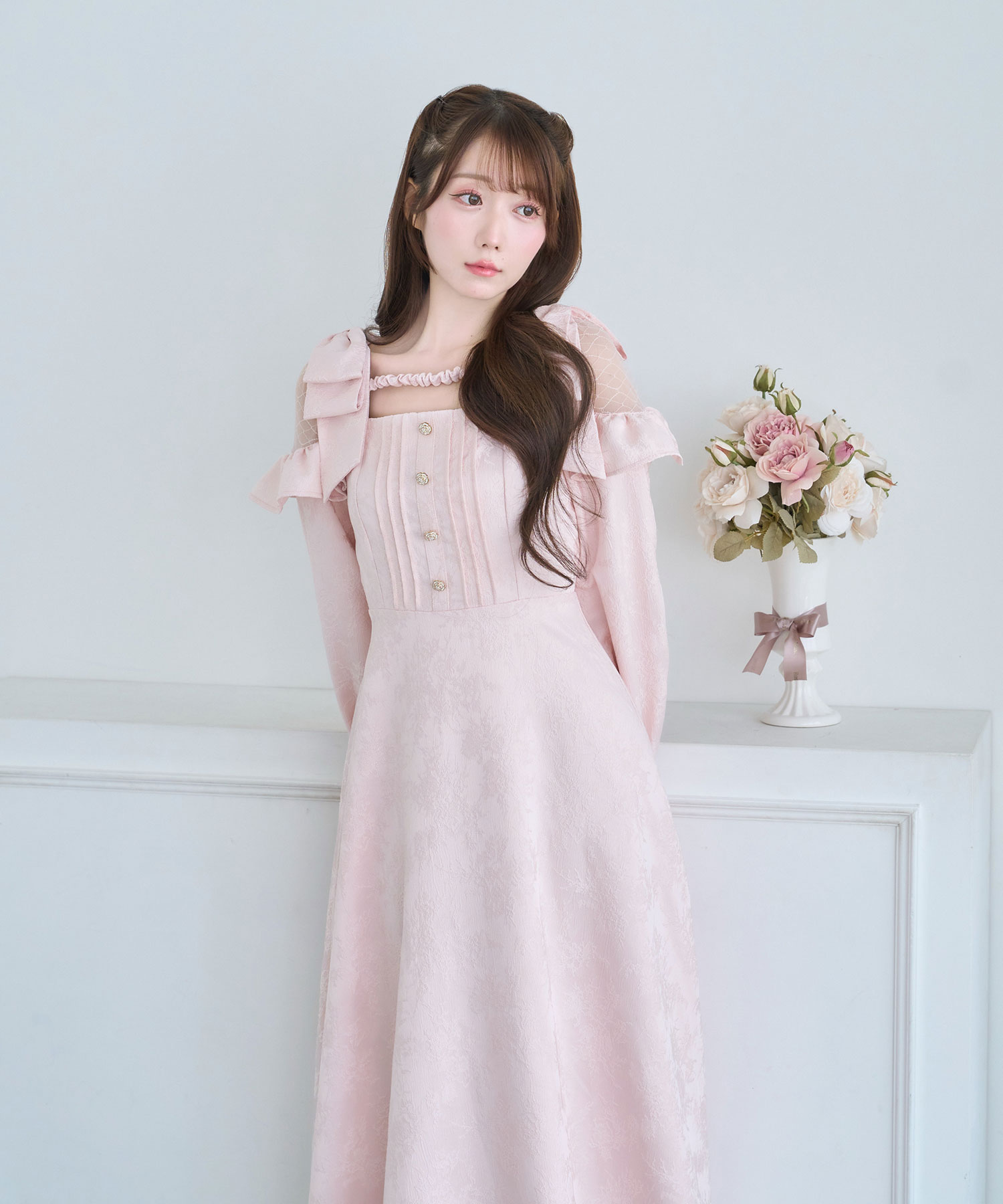 【Special Gift Fair】lace switching jacquard dress