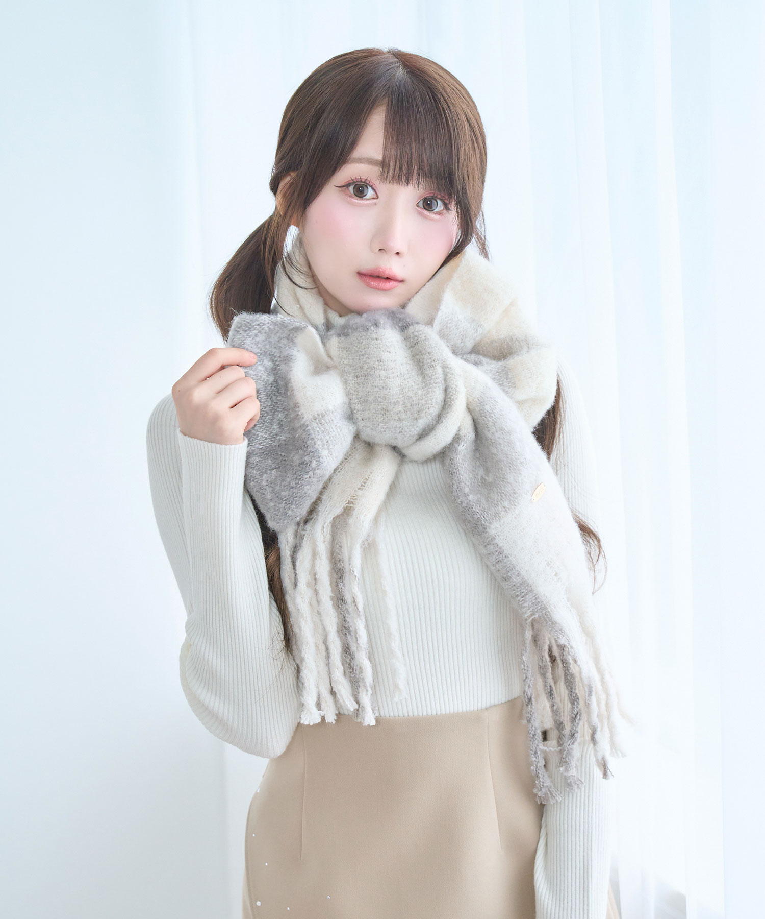 Honey Cinnamon ハート ケープ ポンチョ ホワイト Honey Cinnamon ハート ケープ ポンチョ ホワイト