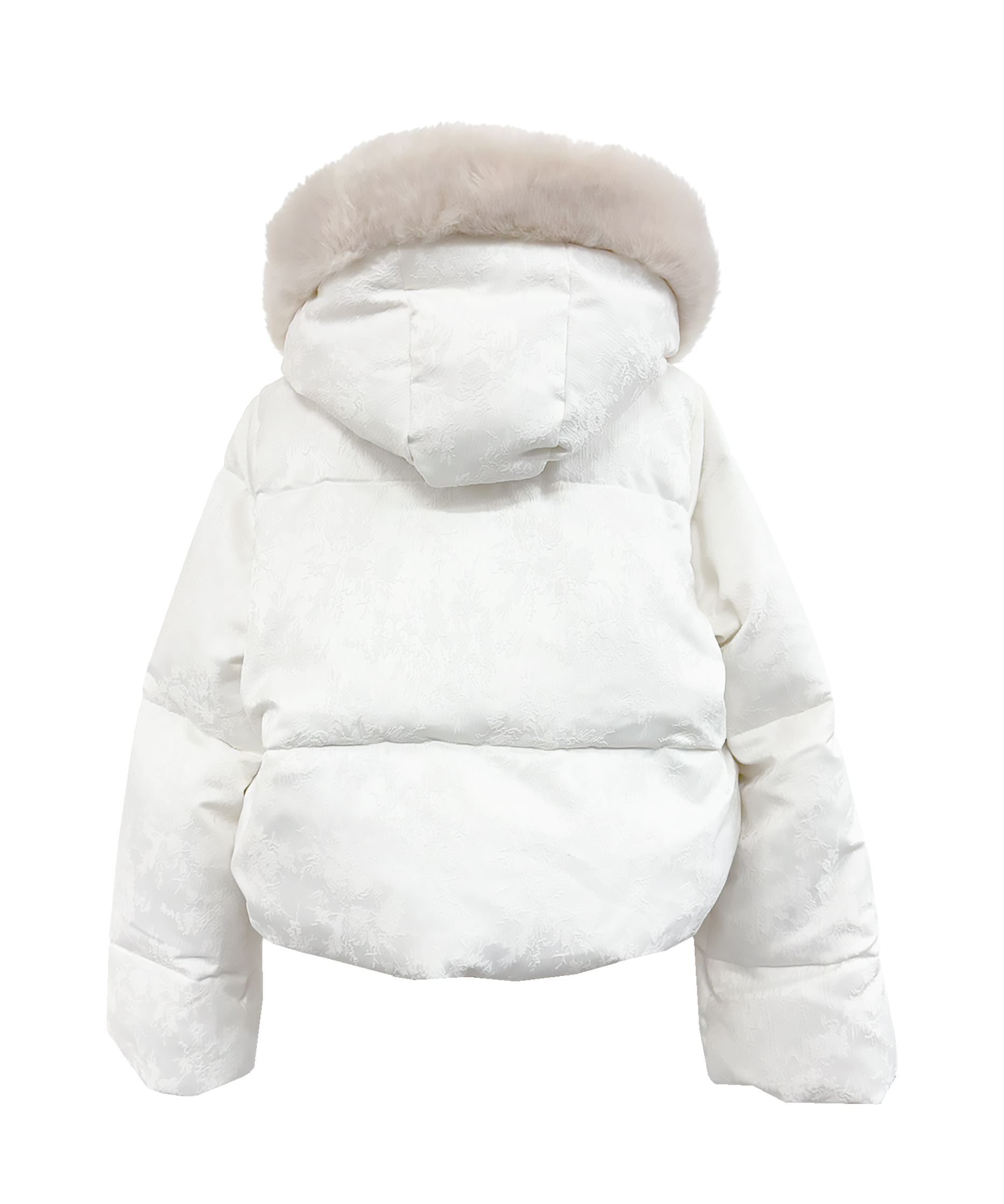 Jaquard mid-length down coat