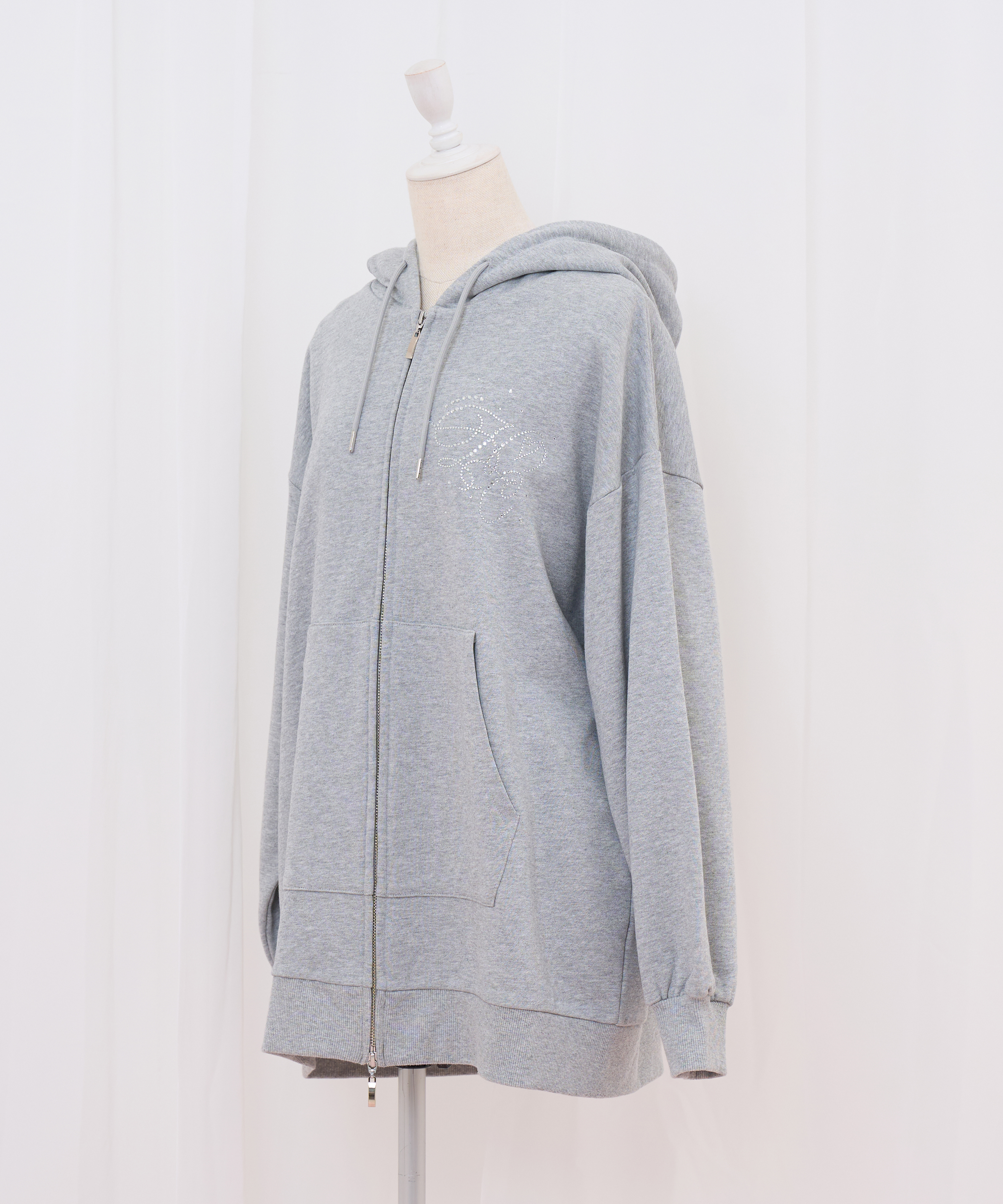 羽ビジュージップパーカー