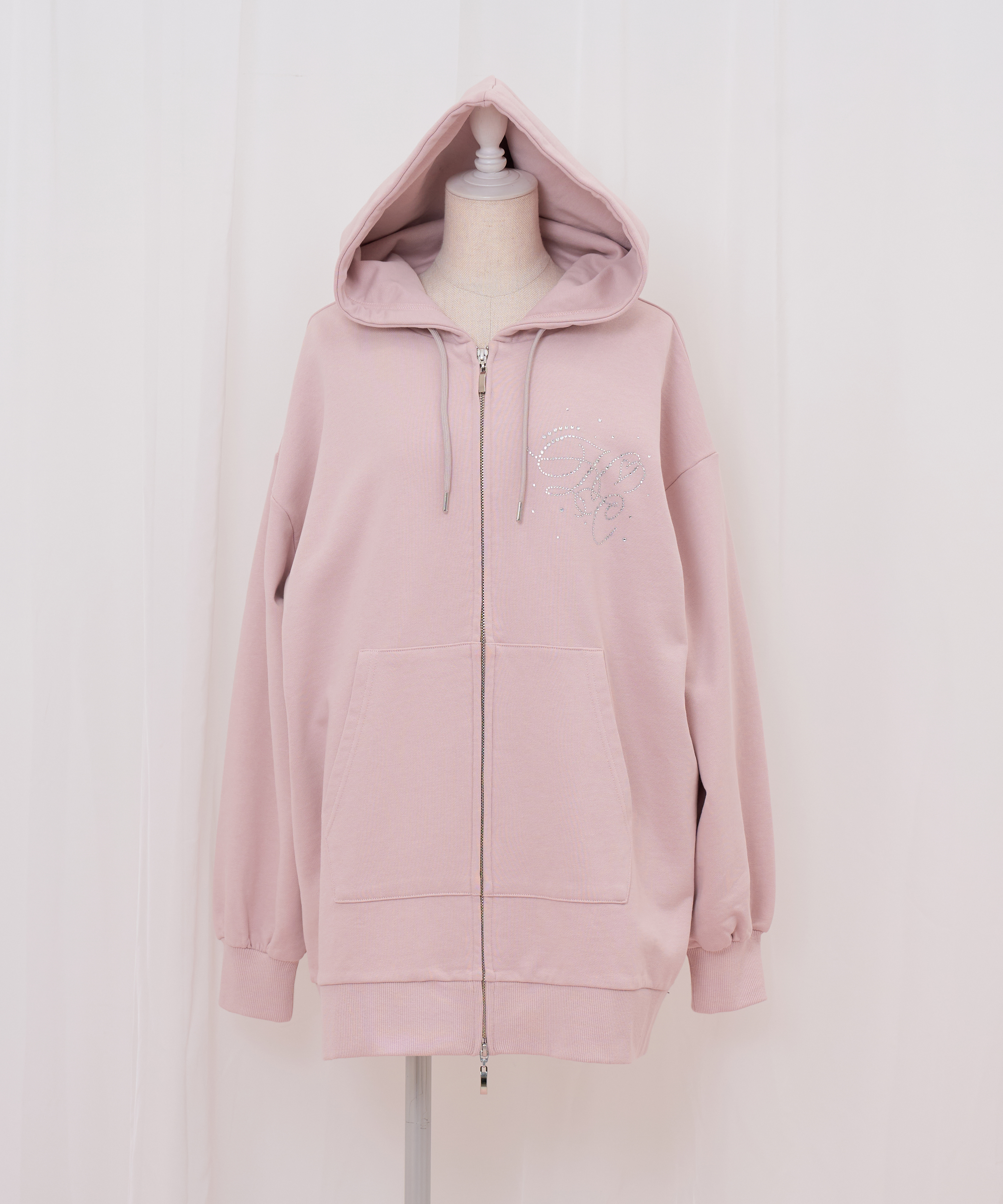 羽ビジュージップパーカー