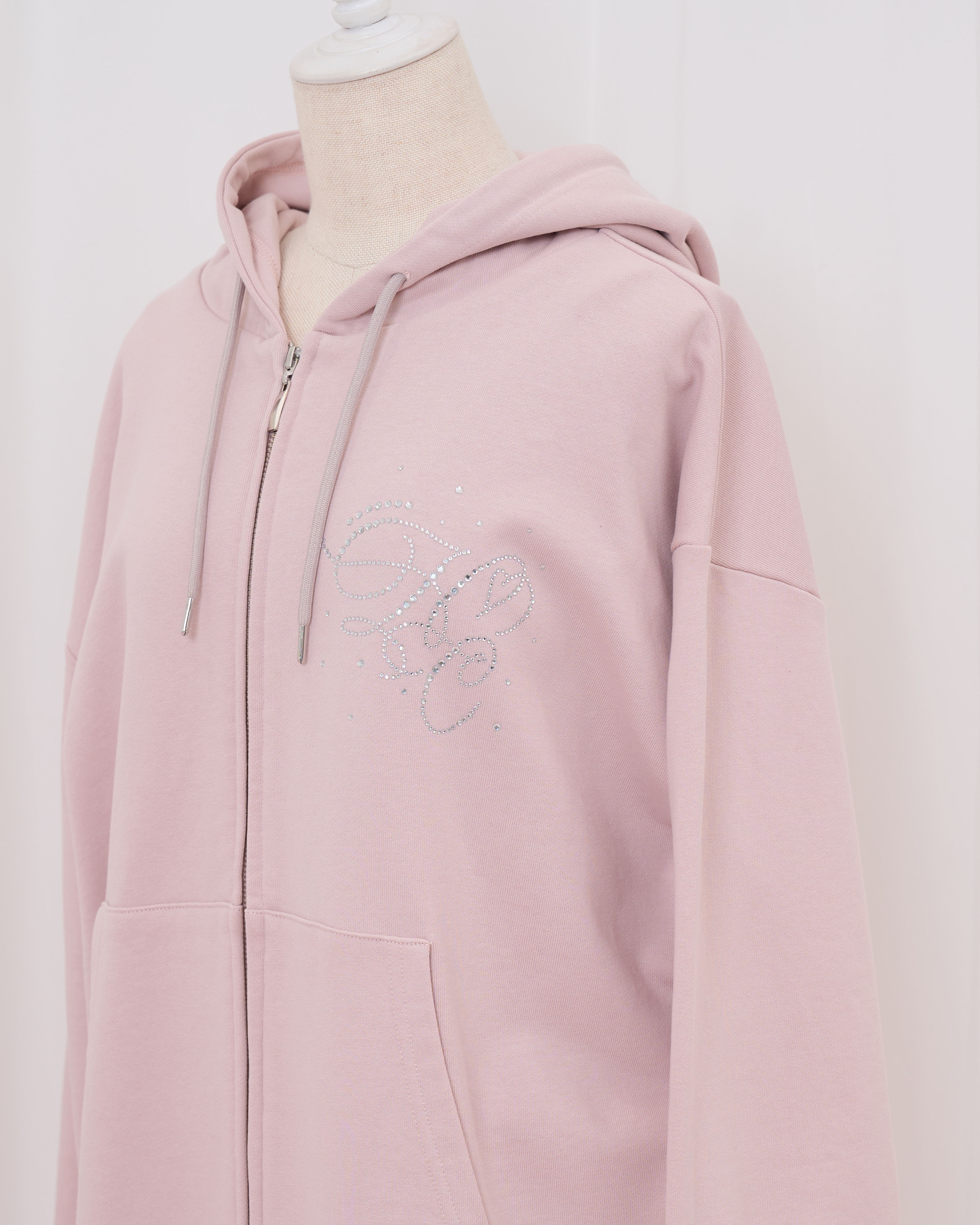 羽ビジュージップパーカー