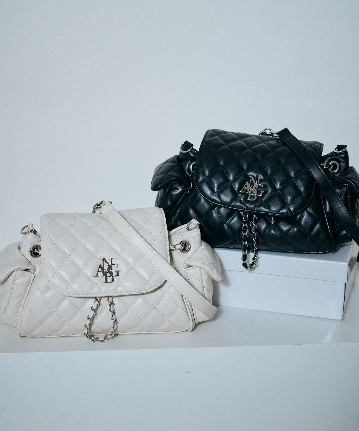 2WAYキルティングリュックバッグ