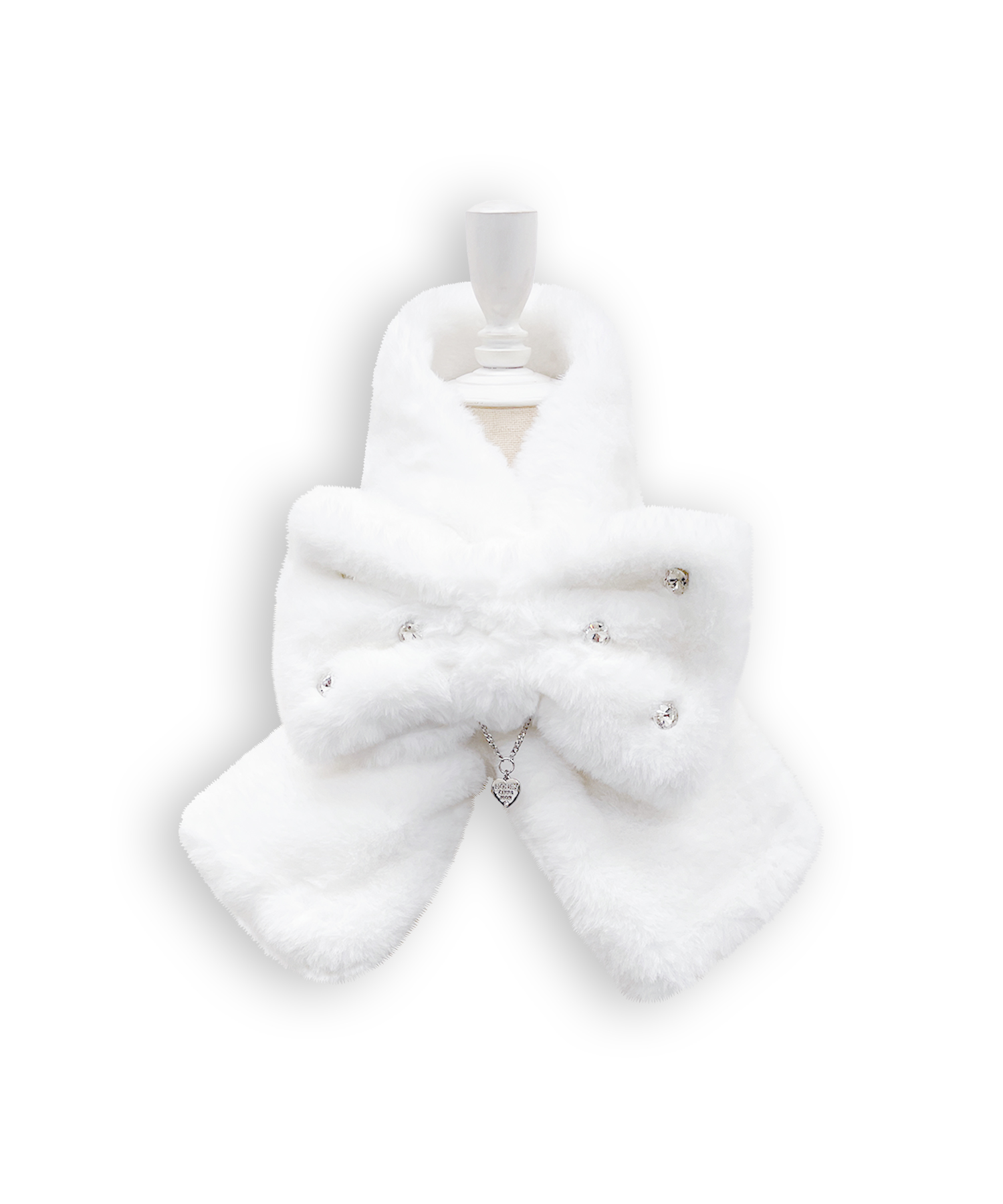 ロゴチャーム付きビジューリボンマフラー