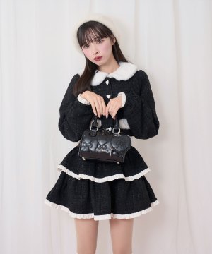 リボンキルティングミニボストンバッグ