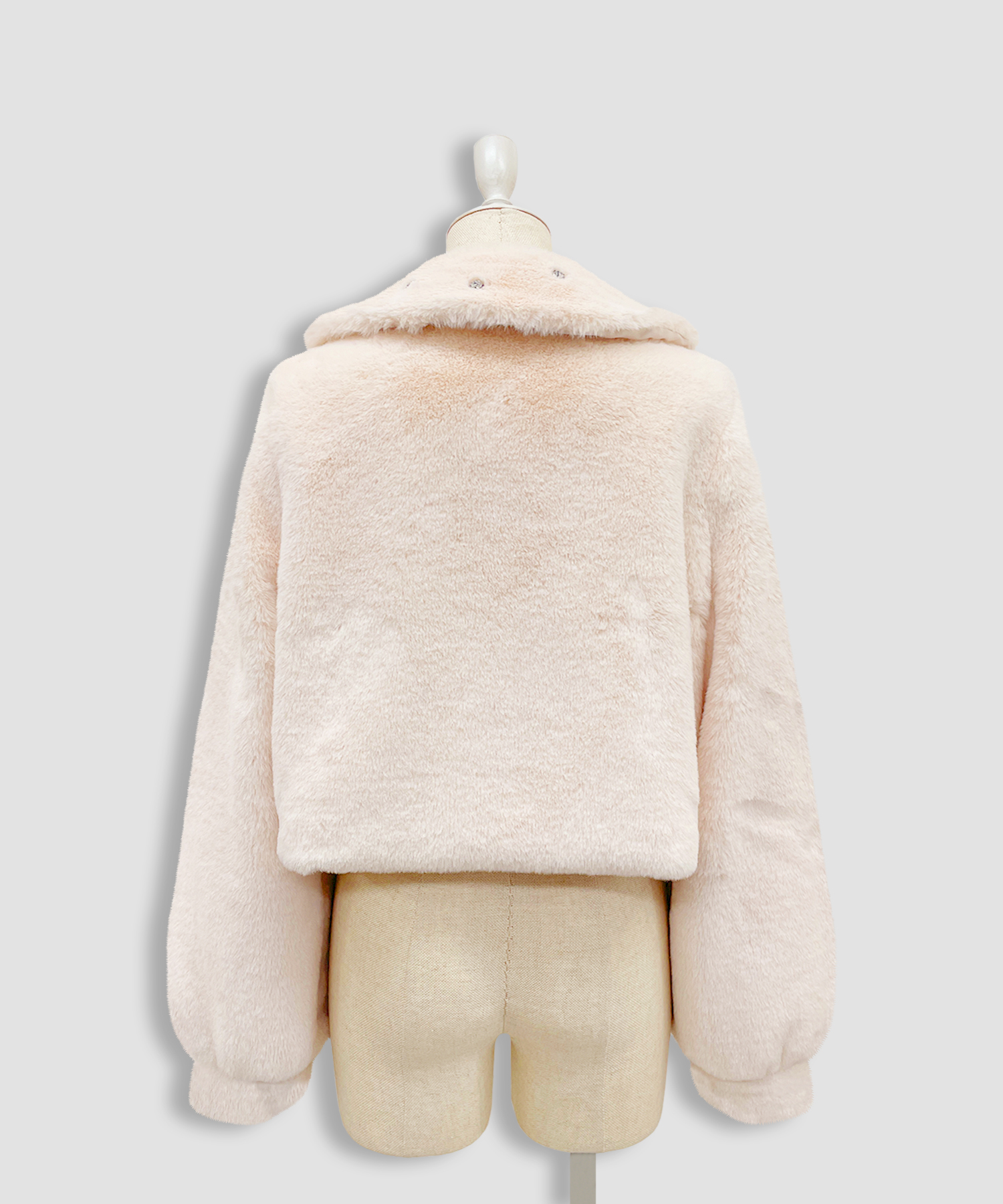 ビジュー衿エコファーリボンコート