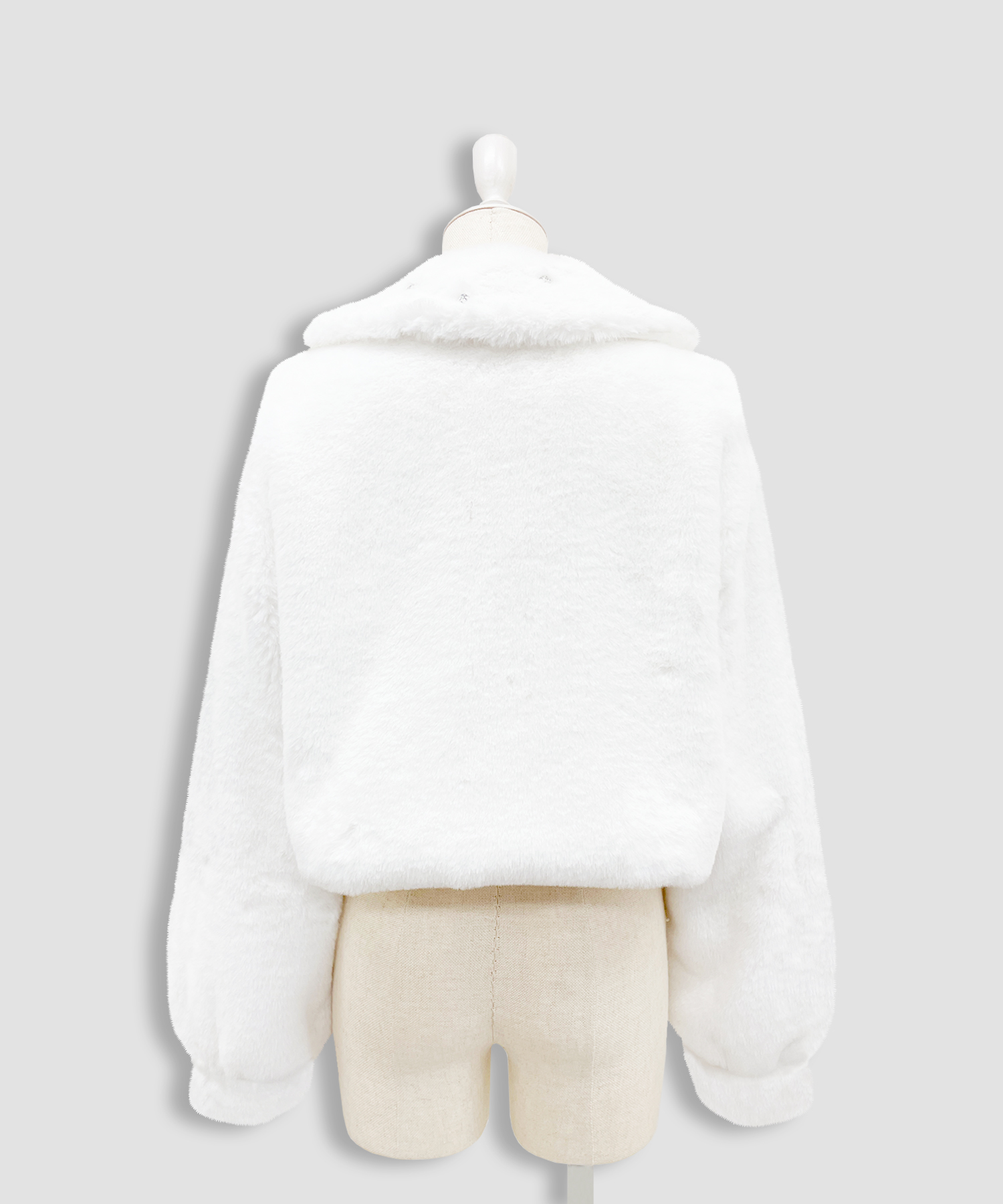 ビジュー衿エコファーリボンコート