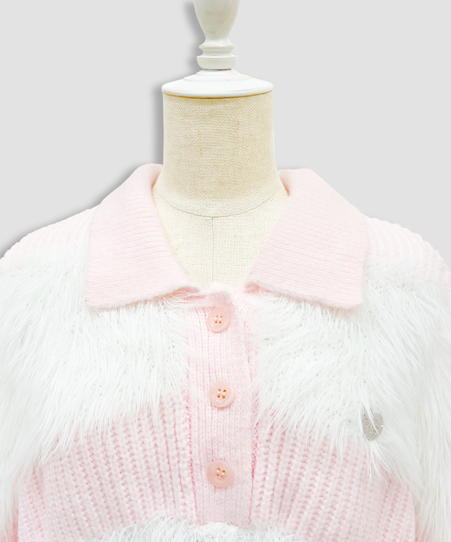 襟付きボーダーニットワンピ