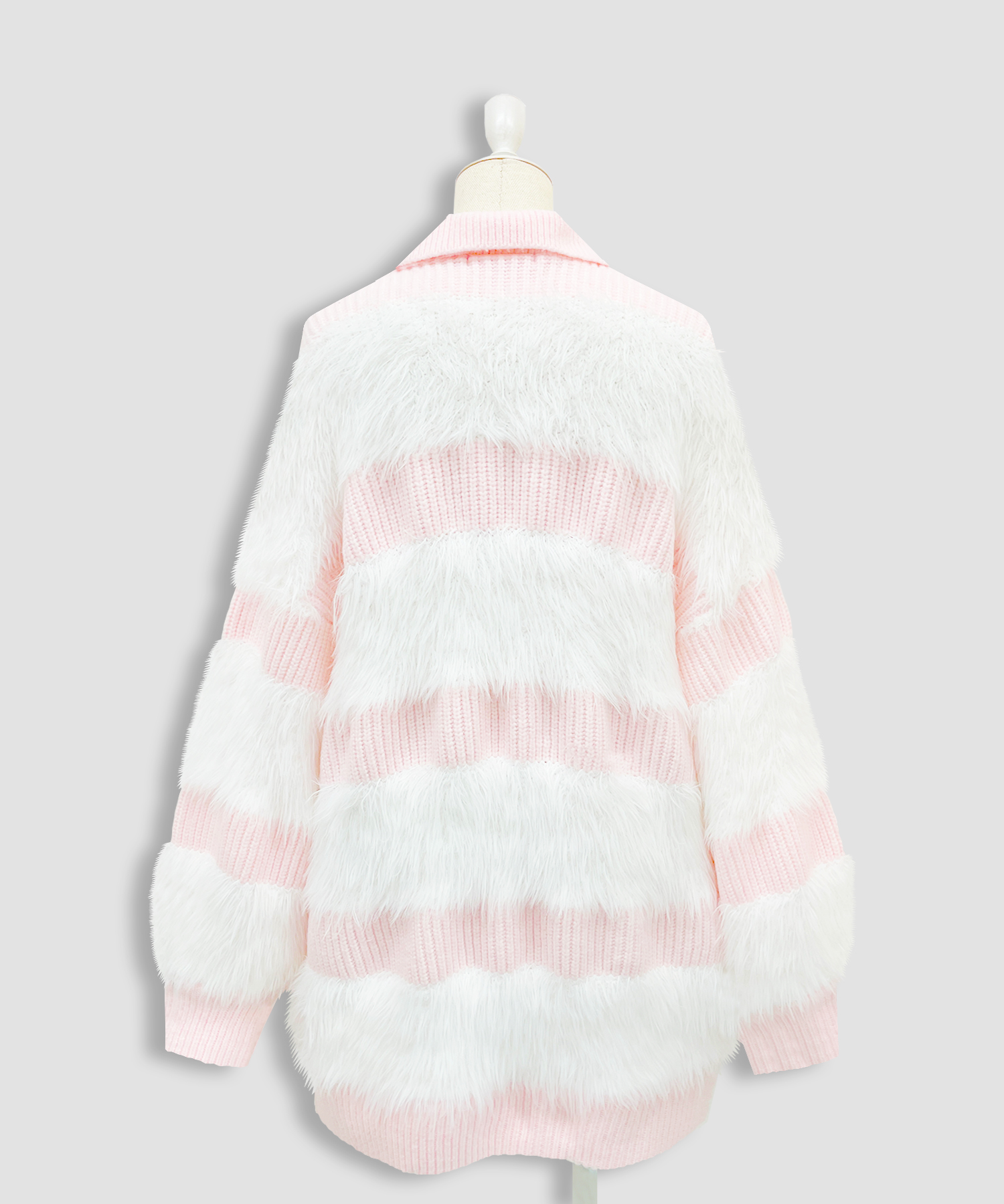 襟付きボーダーニットワンピ