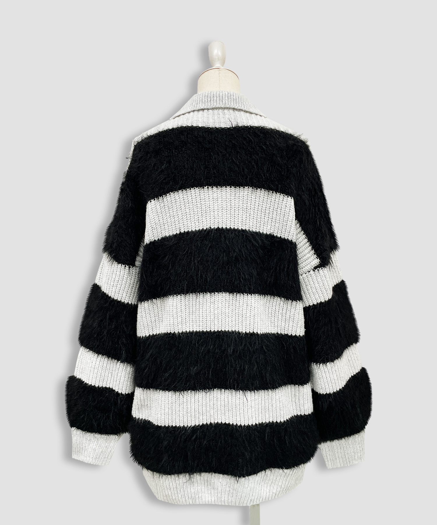 襟付きボーダーニットワンピ