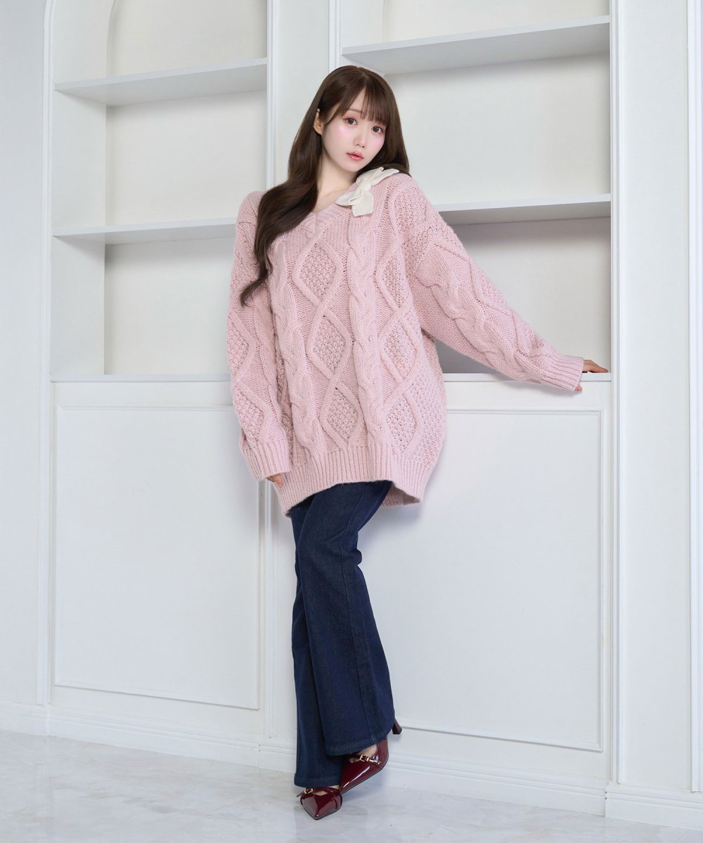 Oversized cable knit OP – BUNNY APARTMENT