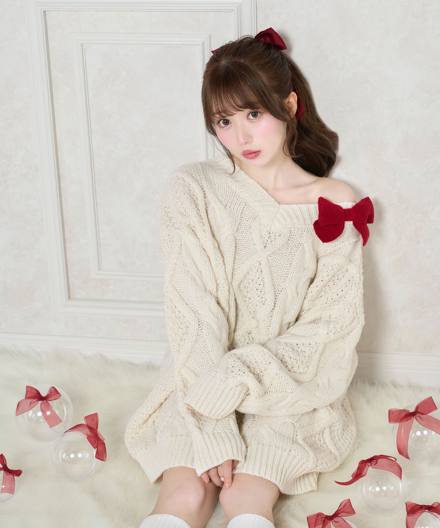 受注予約】Oversized cable knit OP – BUNNY APARTMENT