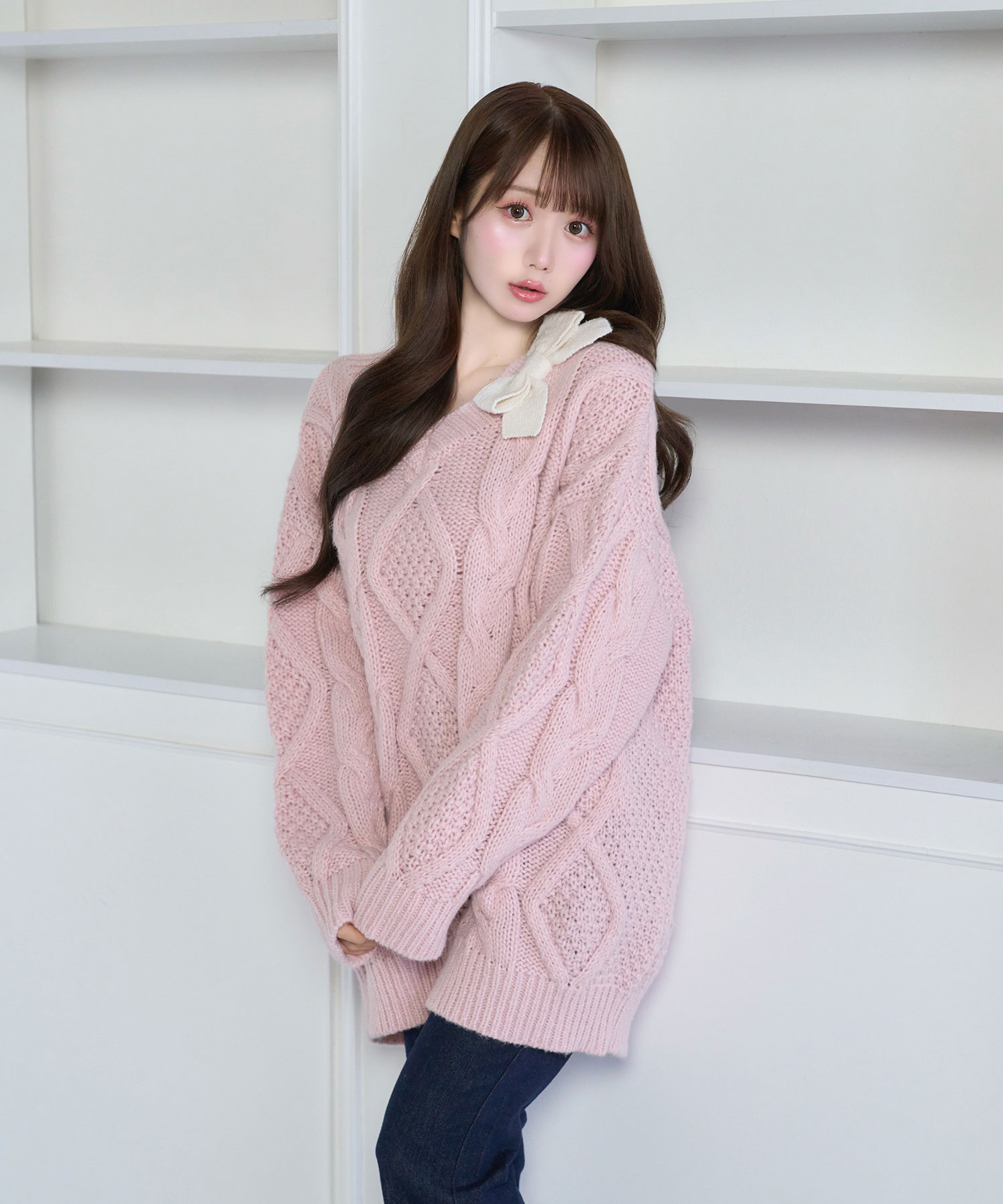 ロゼミューズ Oversized cable knit OP Oversized cable knit OP – BUNNY APARTMENT