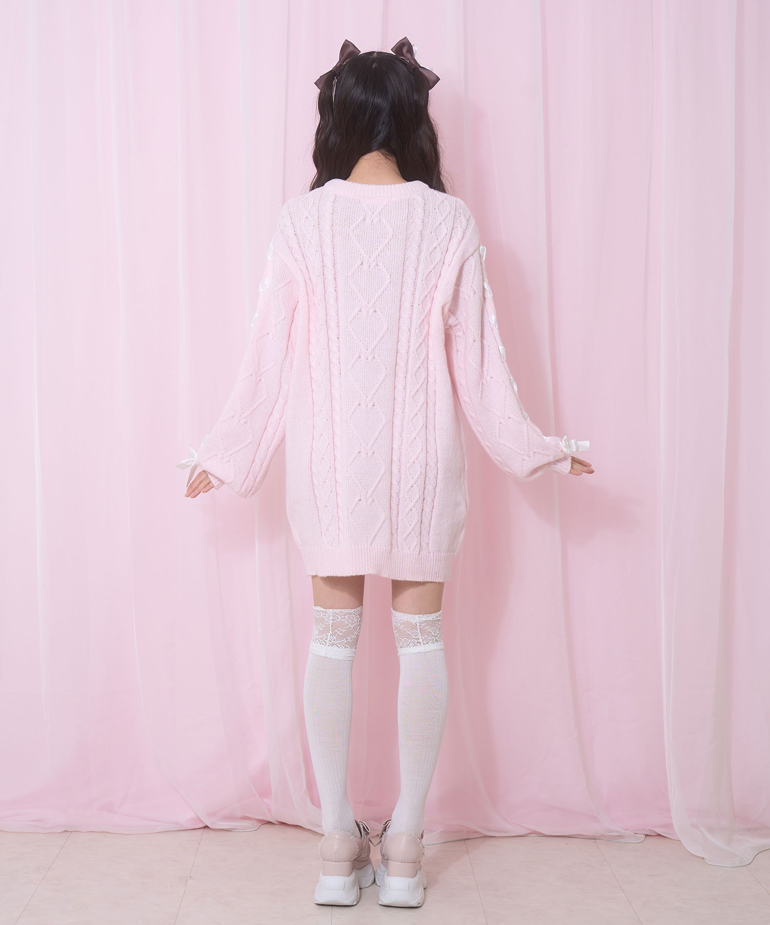 ハニーアップリケニットワンピース