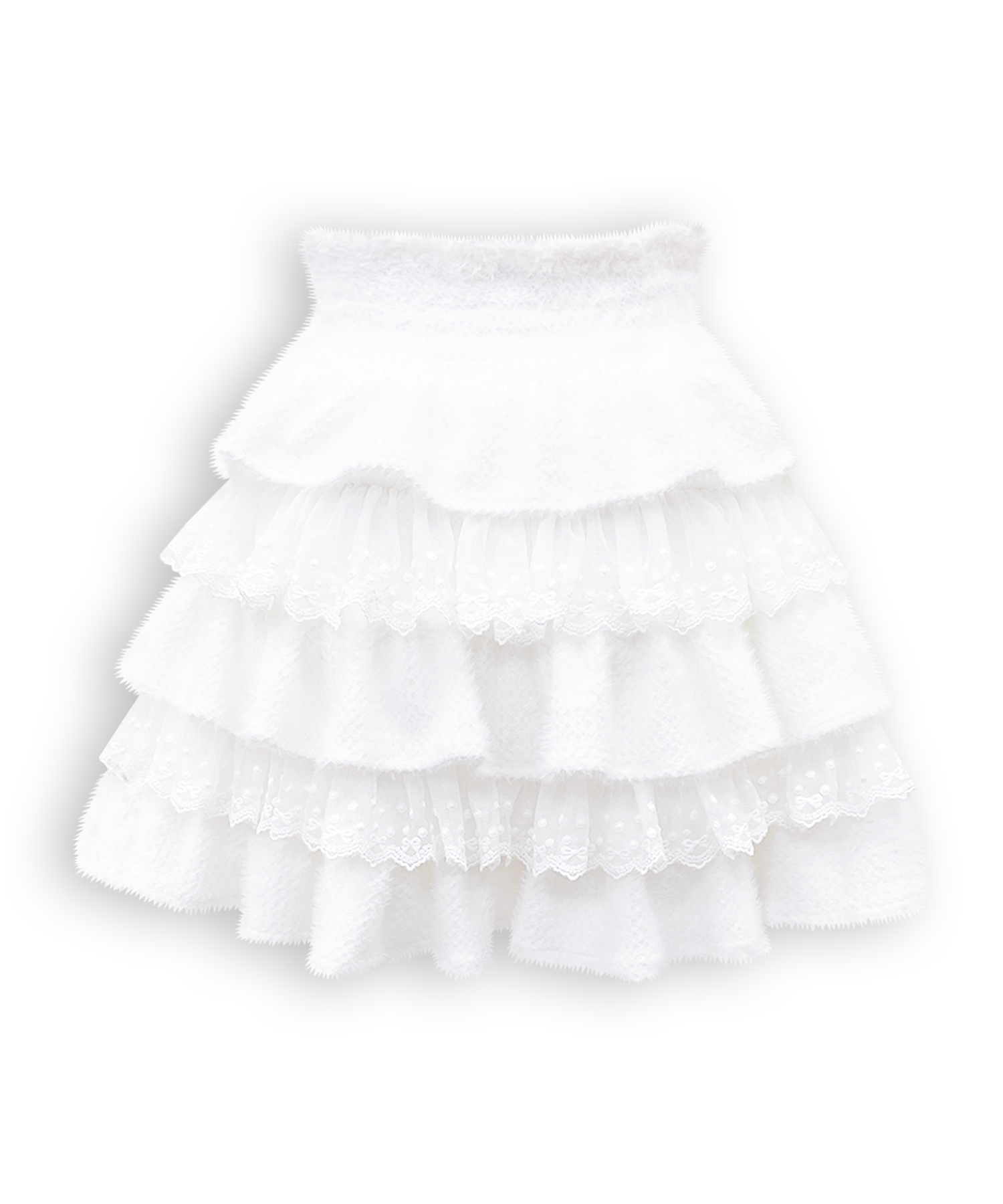 ポイントレースティアードスカート