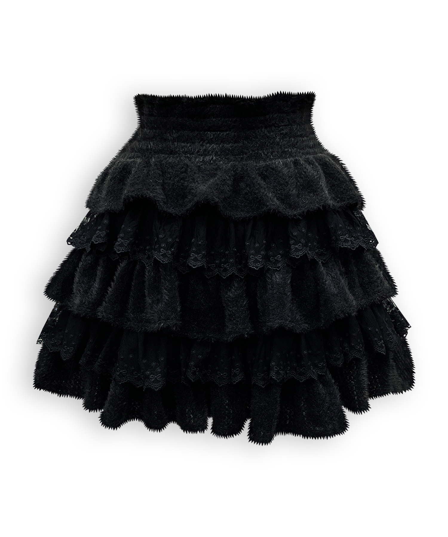 ポイントレースティアードスカート