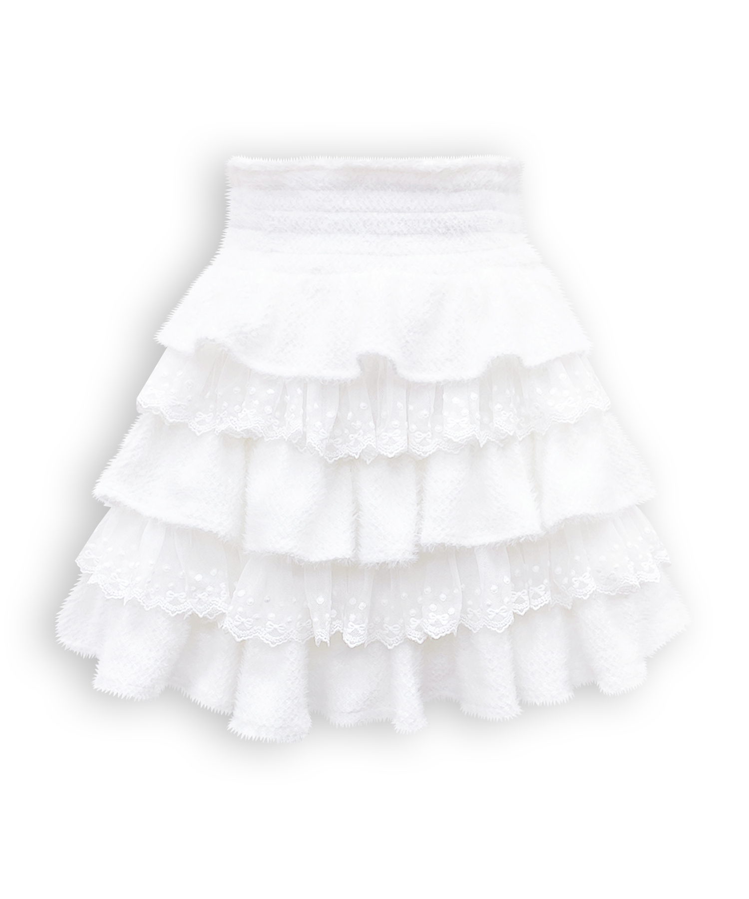 ポイントレースティアードスカート