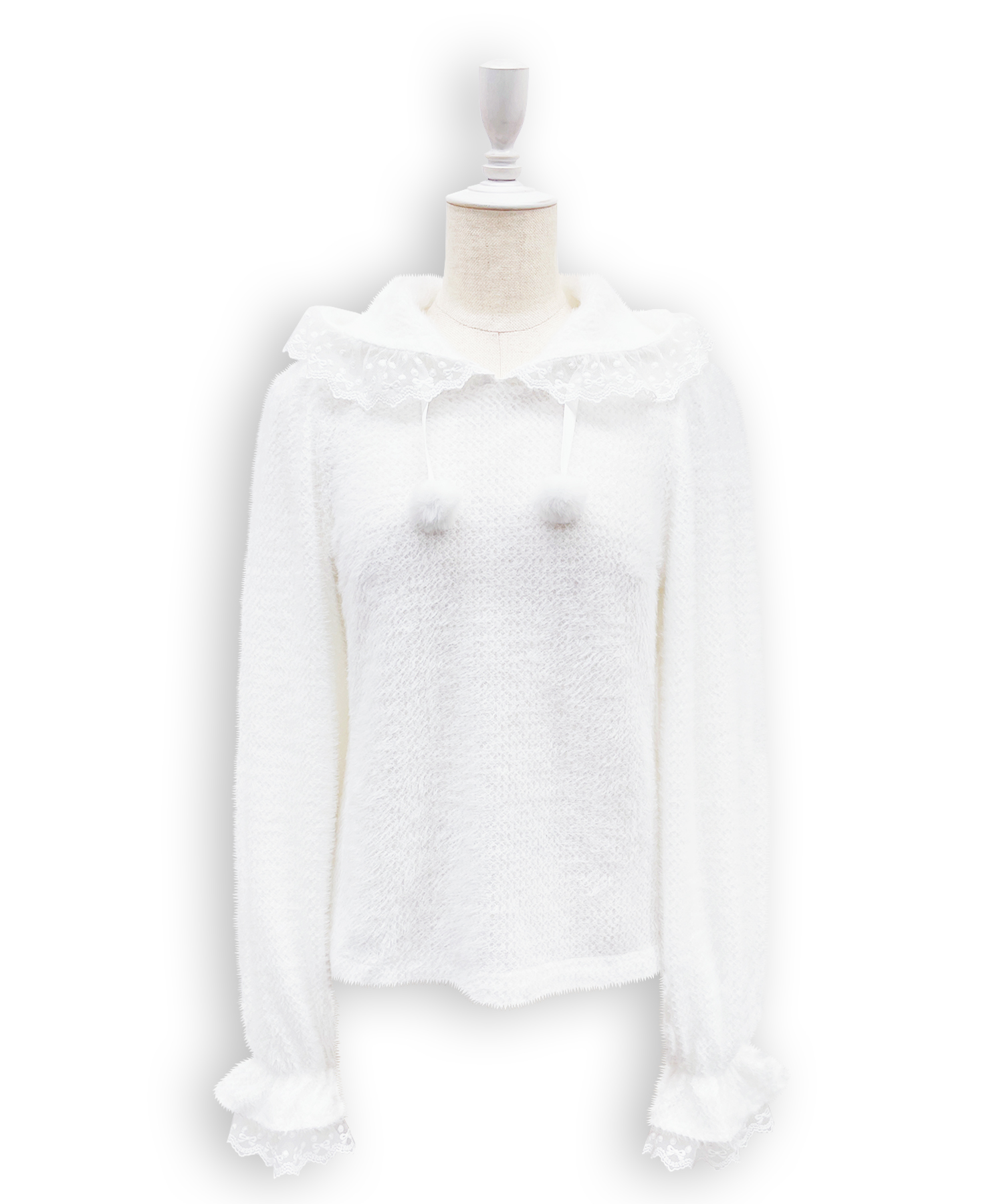 フリルフードトップス