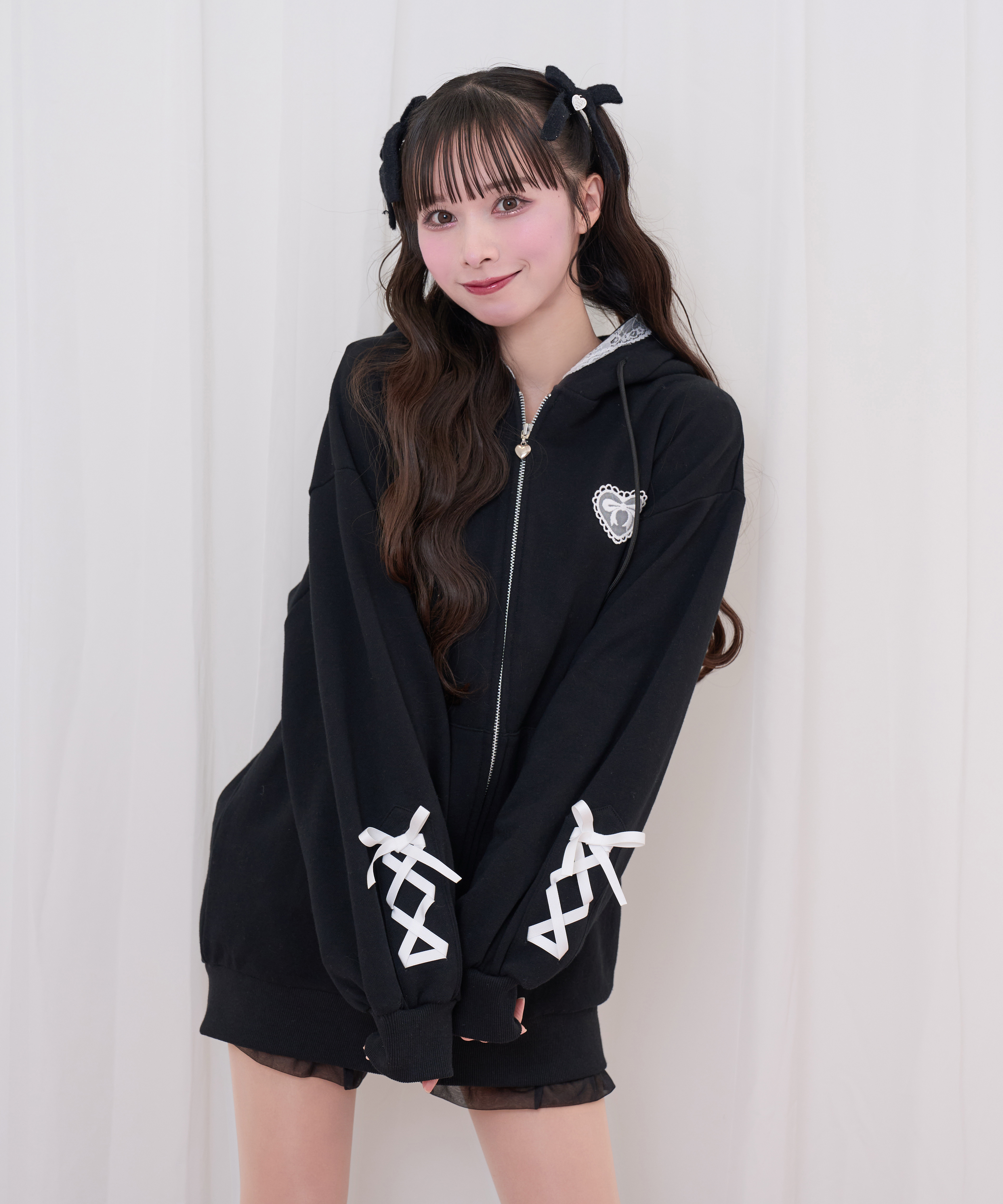 ポイントレースねこ耳ジップパーカー