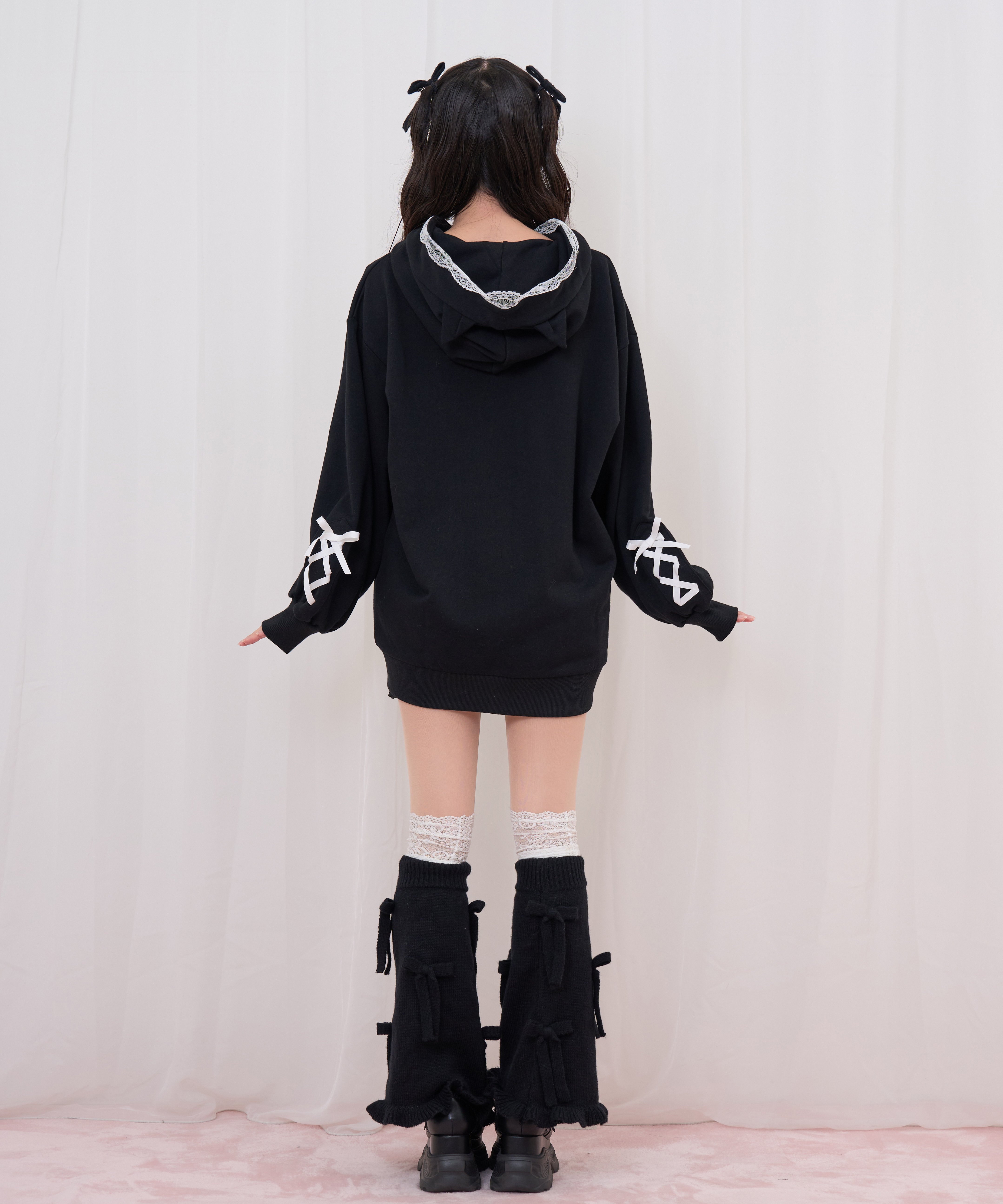 ポイントレースねこ耳ジップパーカー