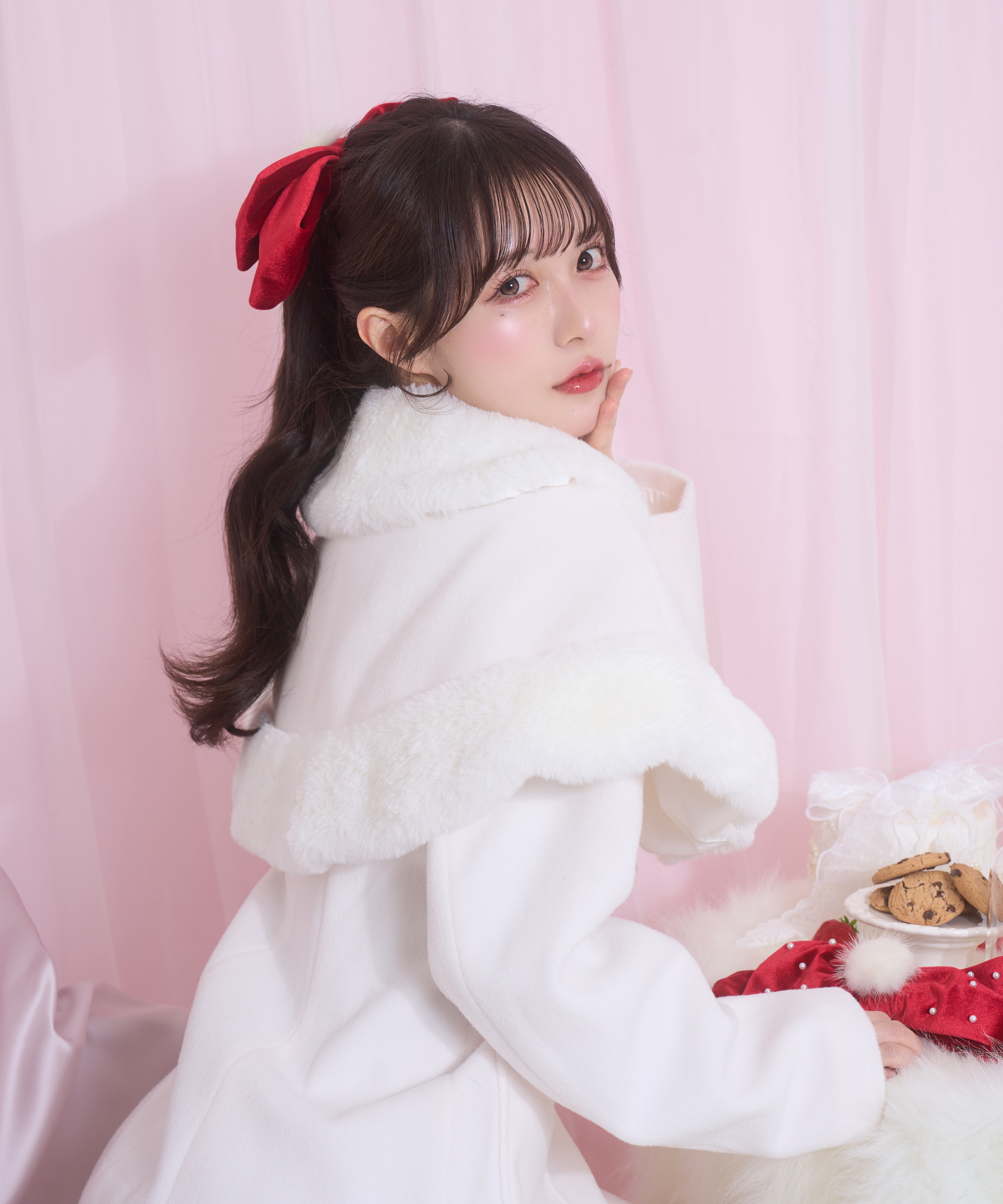 ソフィーブハイ　リボン　バレッタ　シルクオーガンジー　アイボリー　白　ホワイト ソフィーブハイ リボン バレッタ シルク サテン アイボリー 白