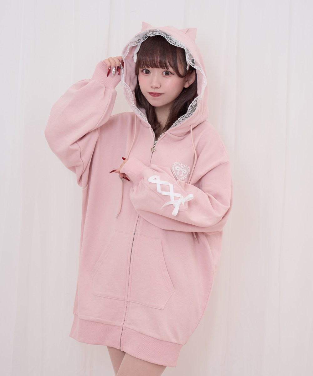 ポイントレースねこ耳ジップパーカー – BUNNY APARTMENT