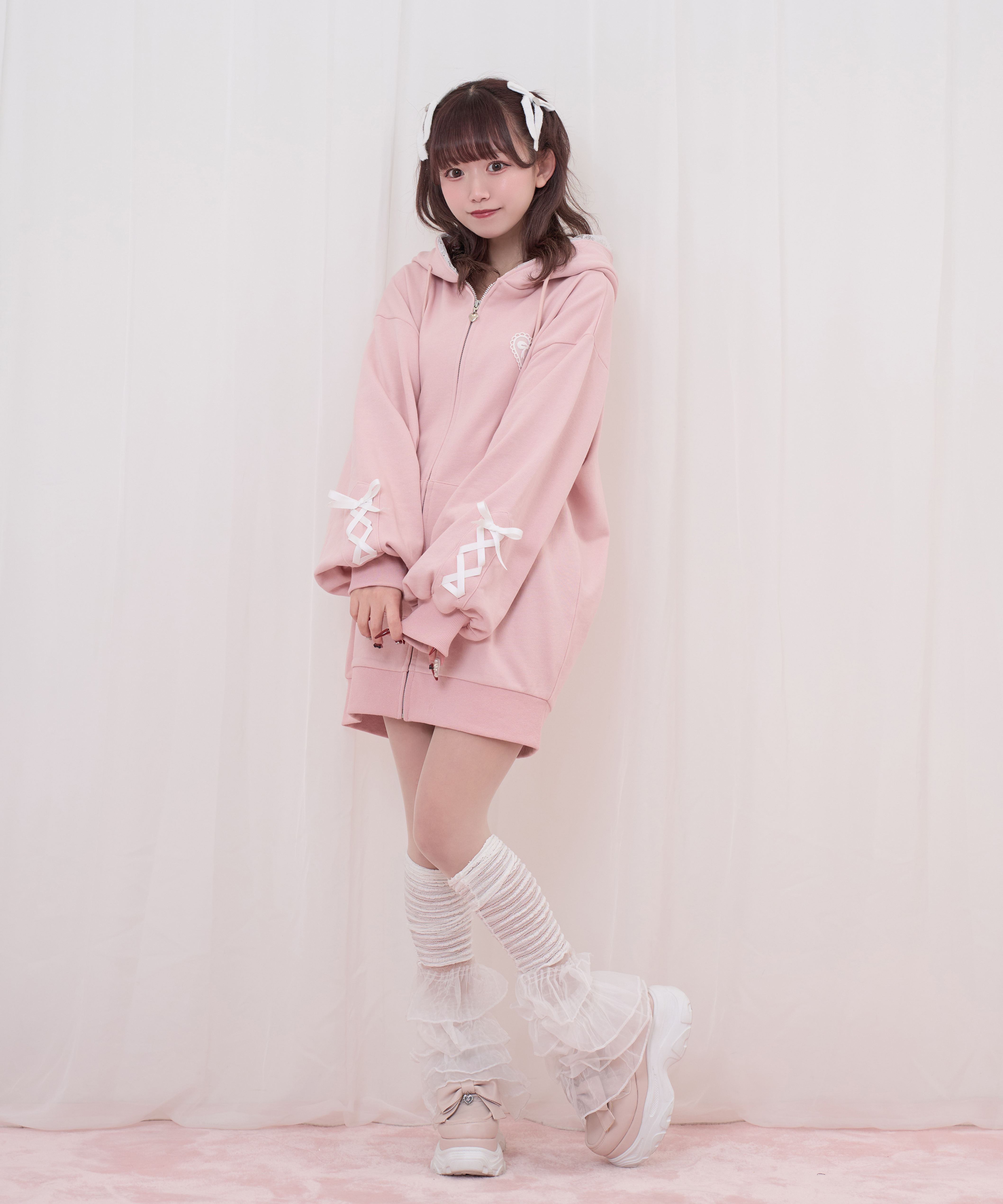 ポイントレースねこ耳ジップパーカー