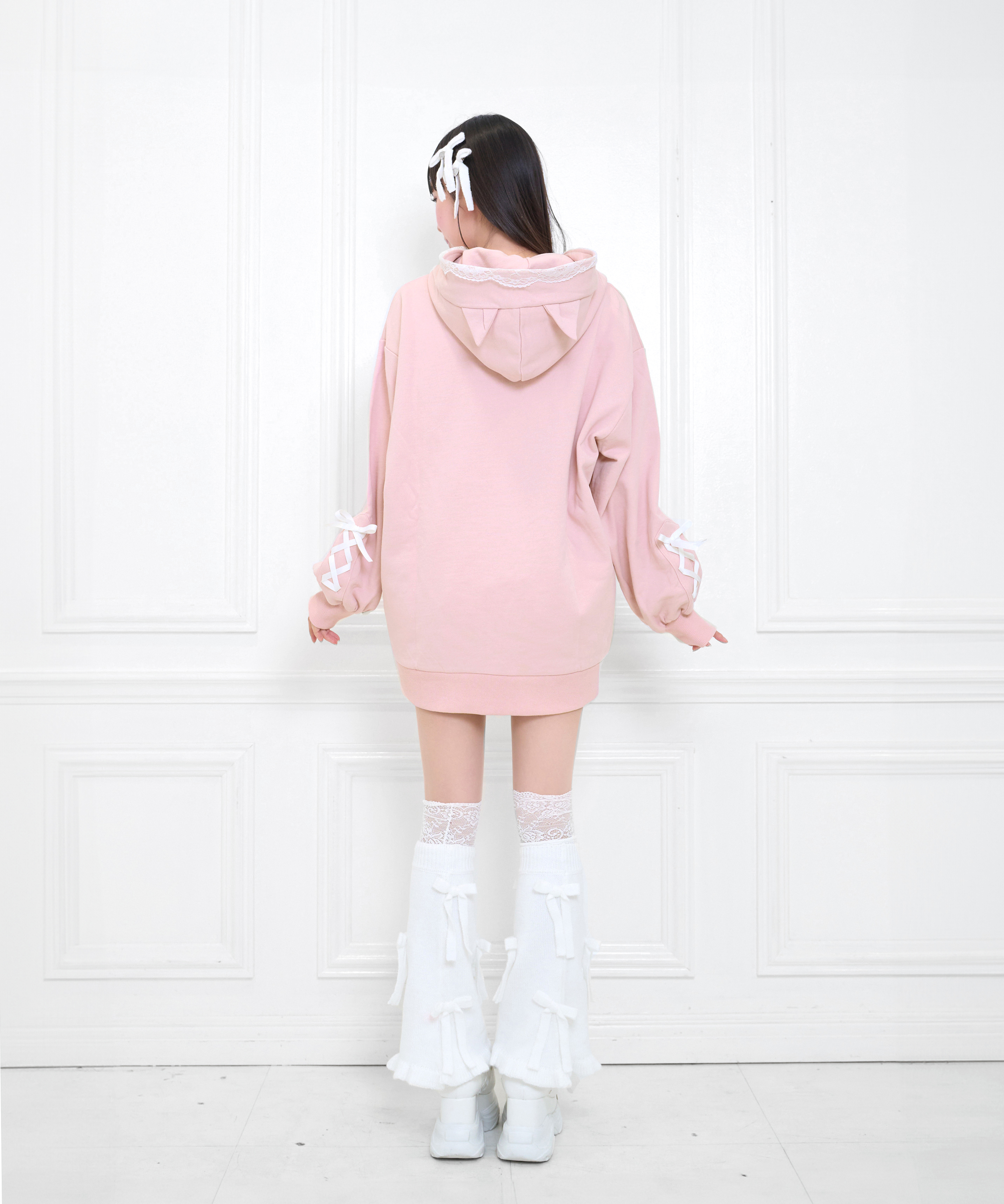 ポイントレースねこ耳ジップパーカー