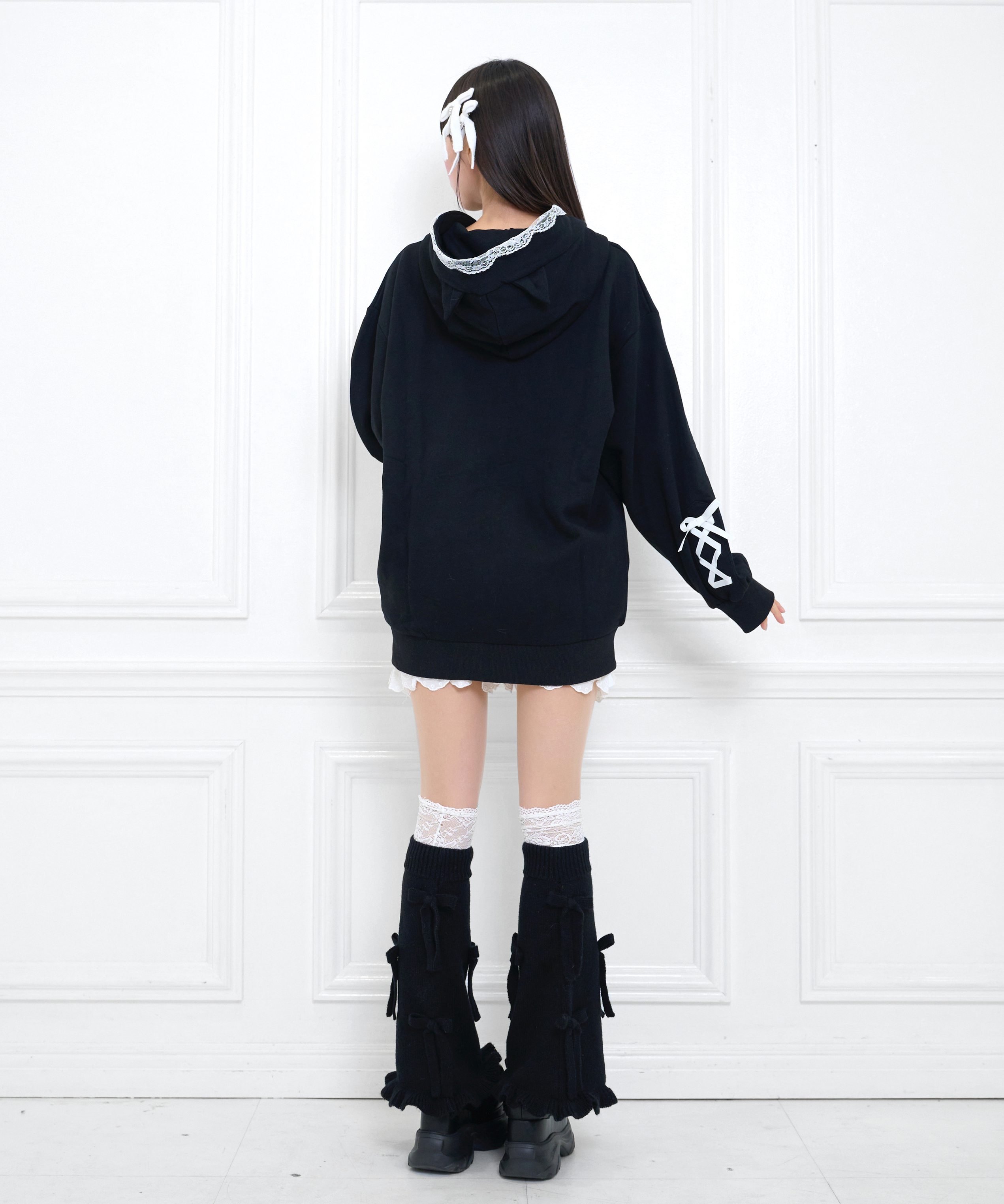 ポイントレースねこ耳ジップパーカー