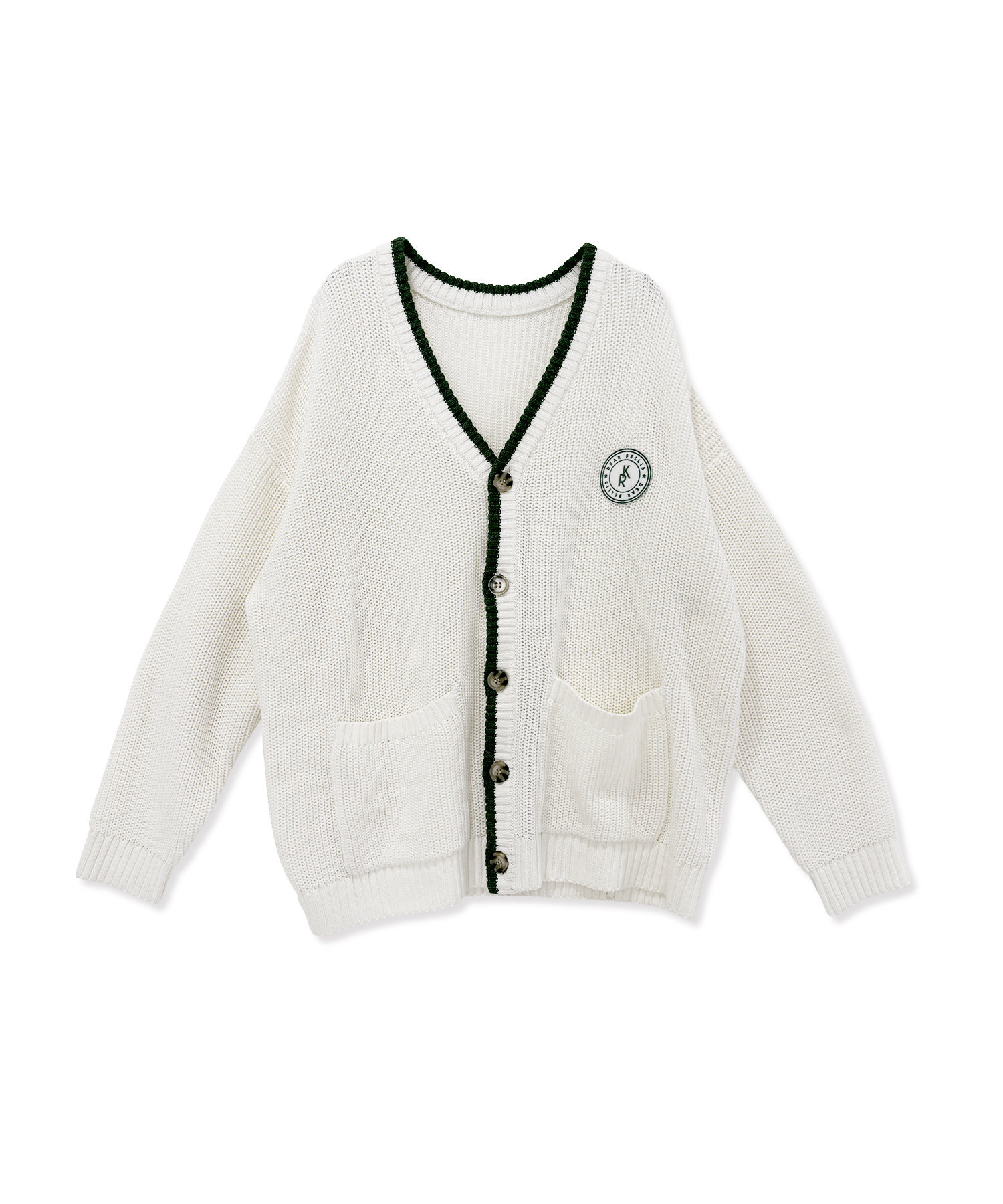 ラインニットカーディガン / アイボリー