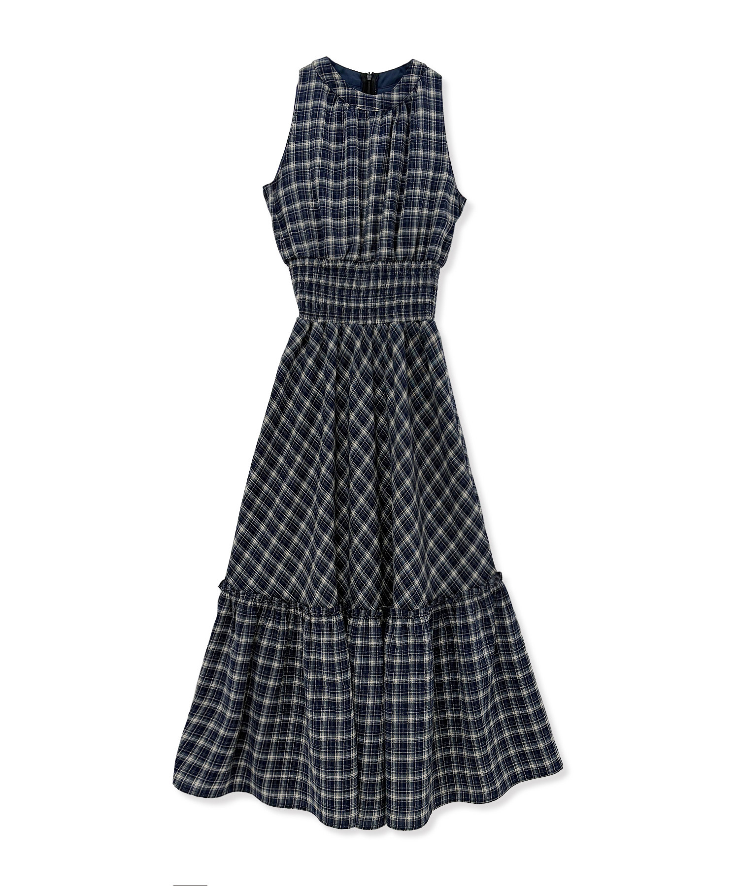 クロシェカーデチェックワンピースSET