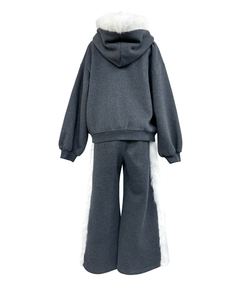 Fur trimming zip set up – BUNNY APARTMENT