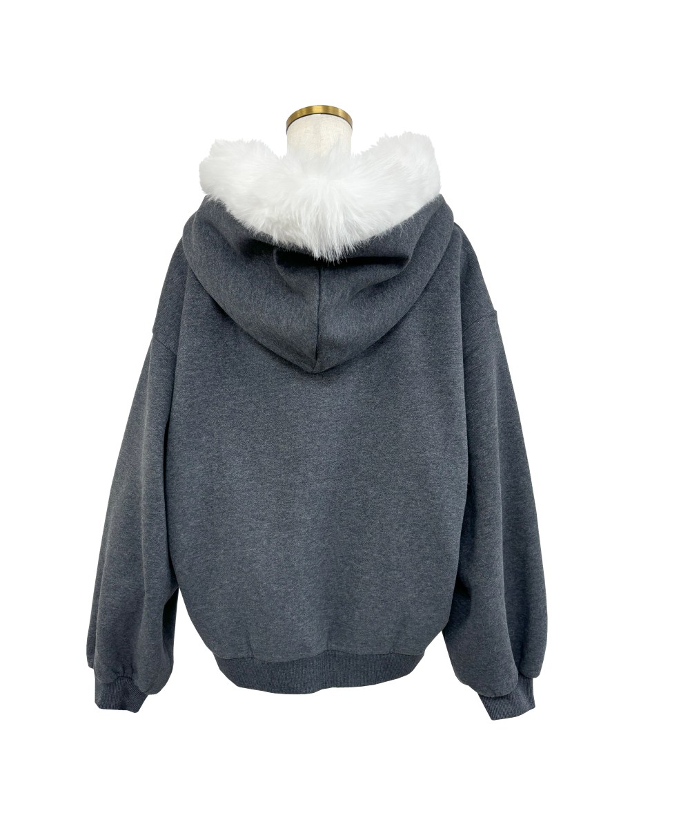 Fur trimming zip set up – BUNNY APARTMENT