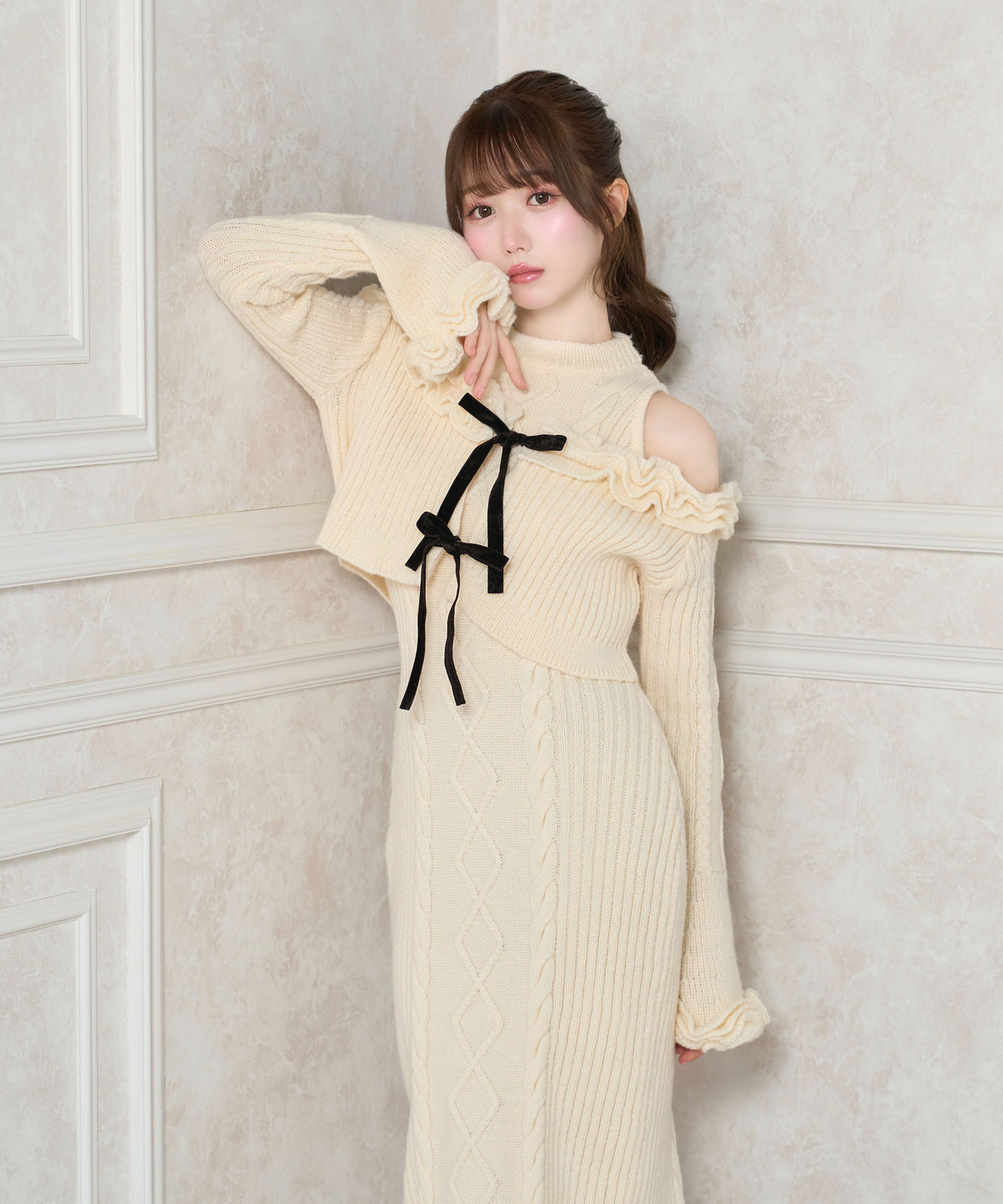 Cable knit o/p set