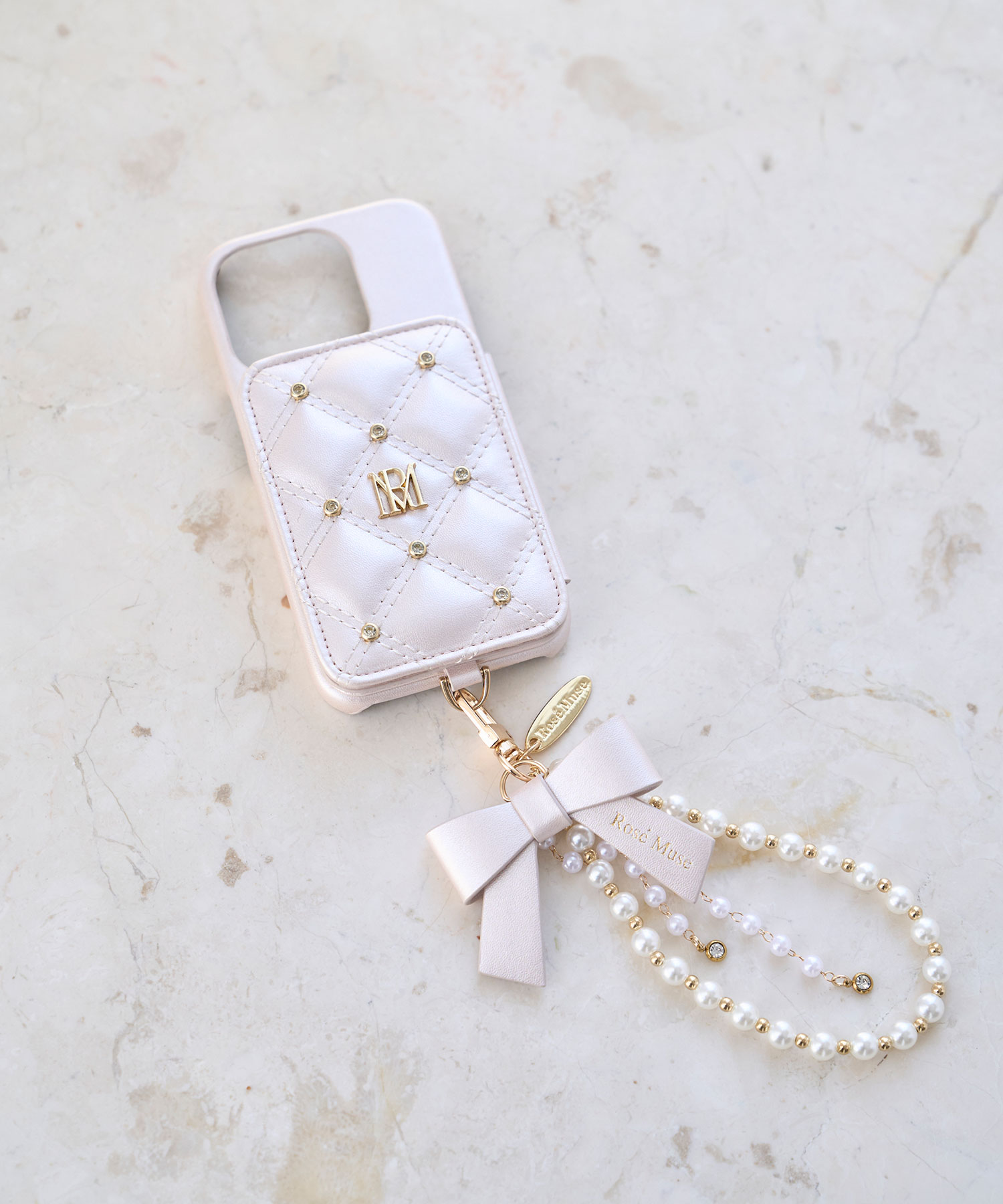 ロゼミューズ Rose Muse アイボリー17pro iPhoneケース Quilting 