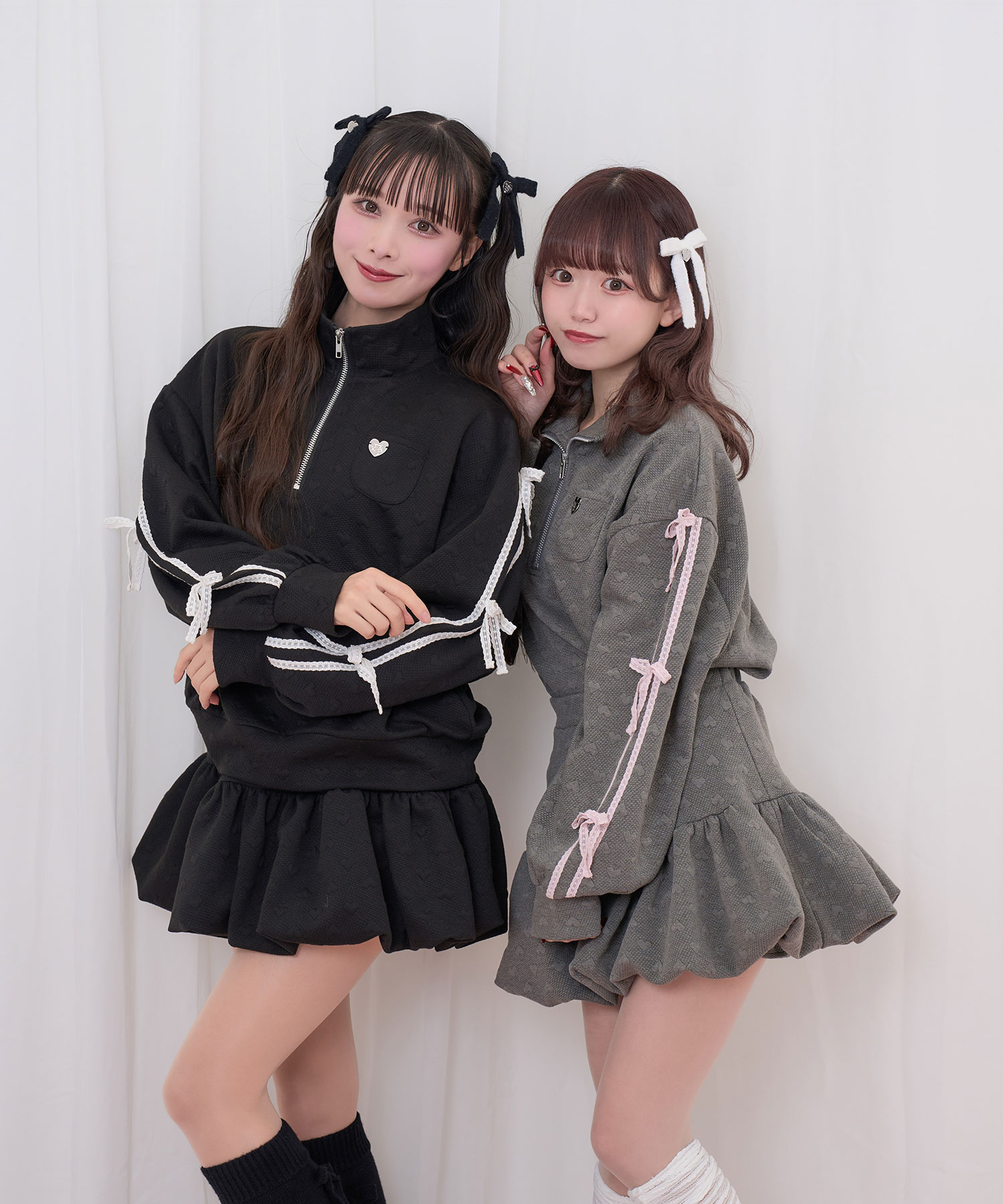 ハートJQハーフジップセットアップ