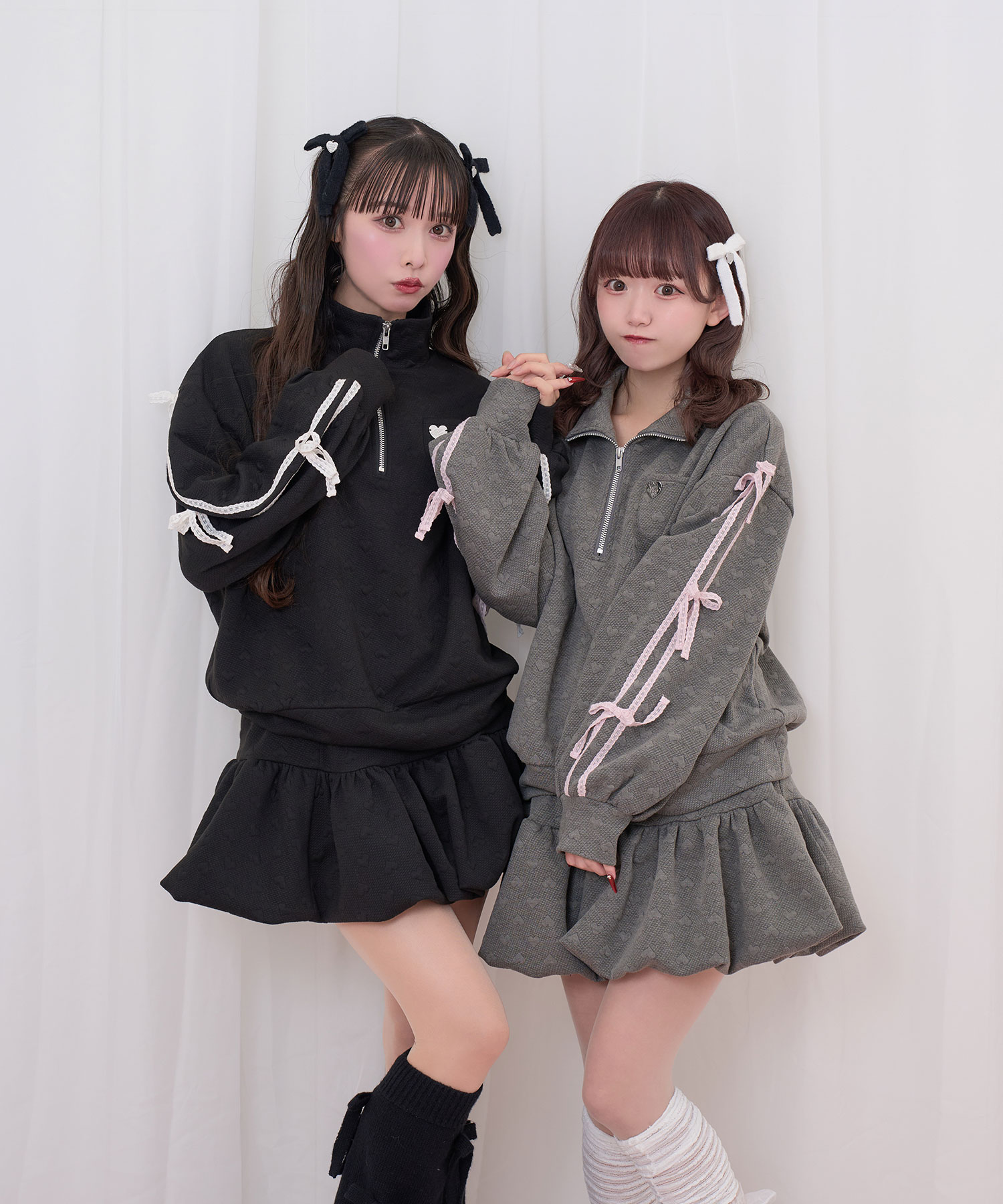 ハートJQハーフジップセットアップ