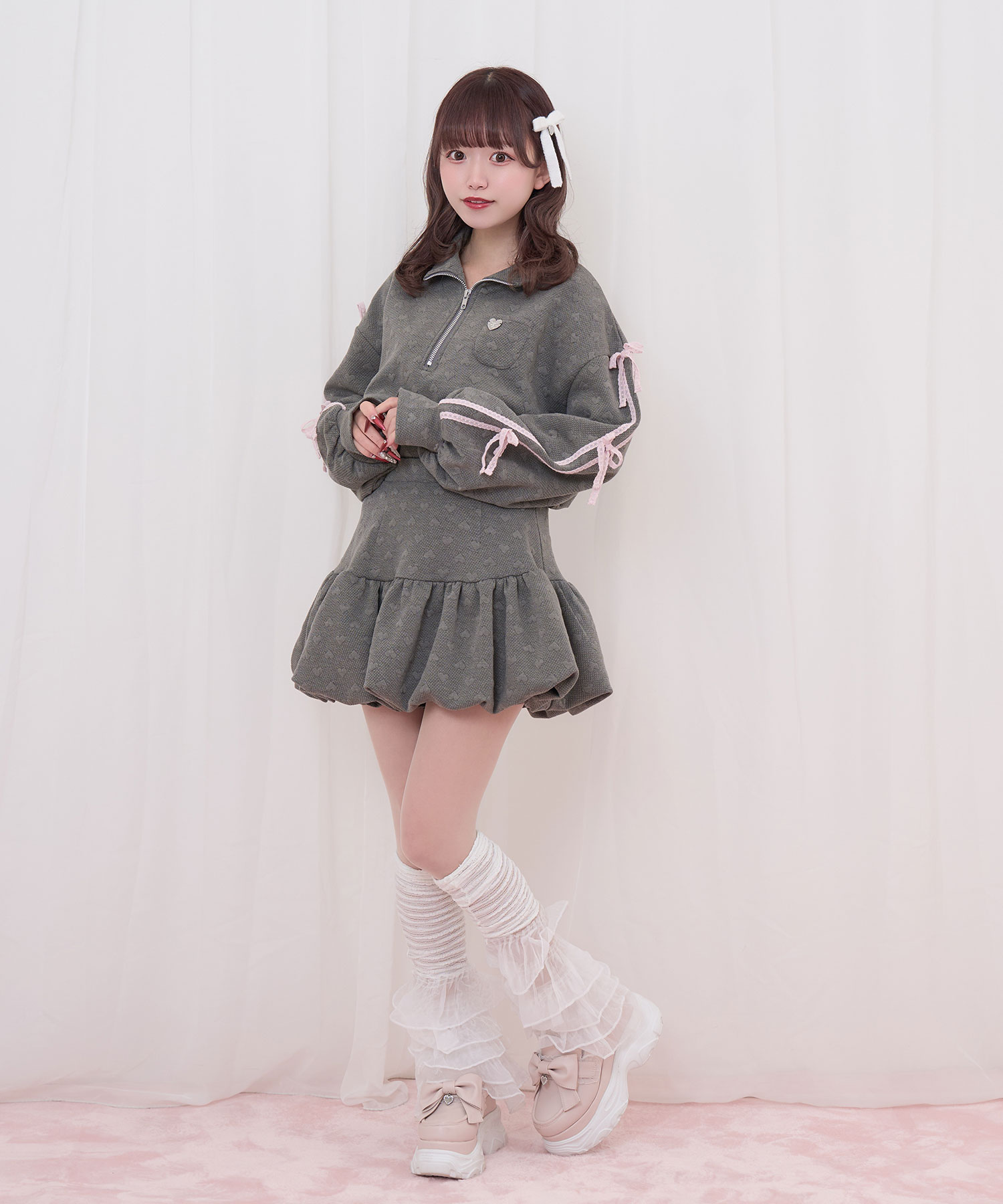 ハートJQハーフジップセットアップ